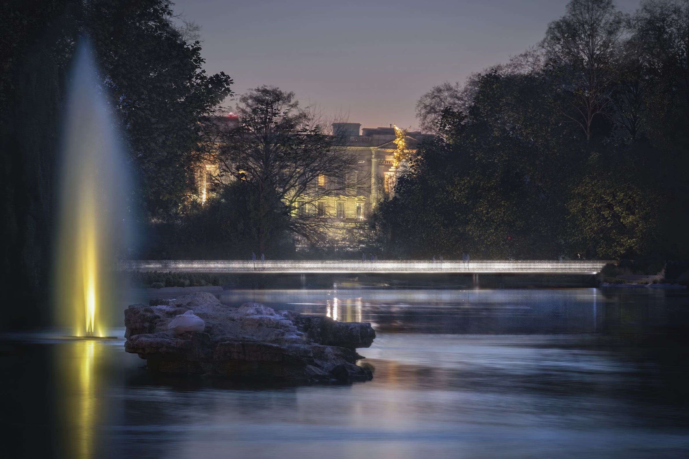 An artist’s impression of the Queen Elizabeth II Memorial in St James’ Park in London