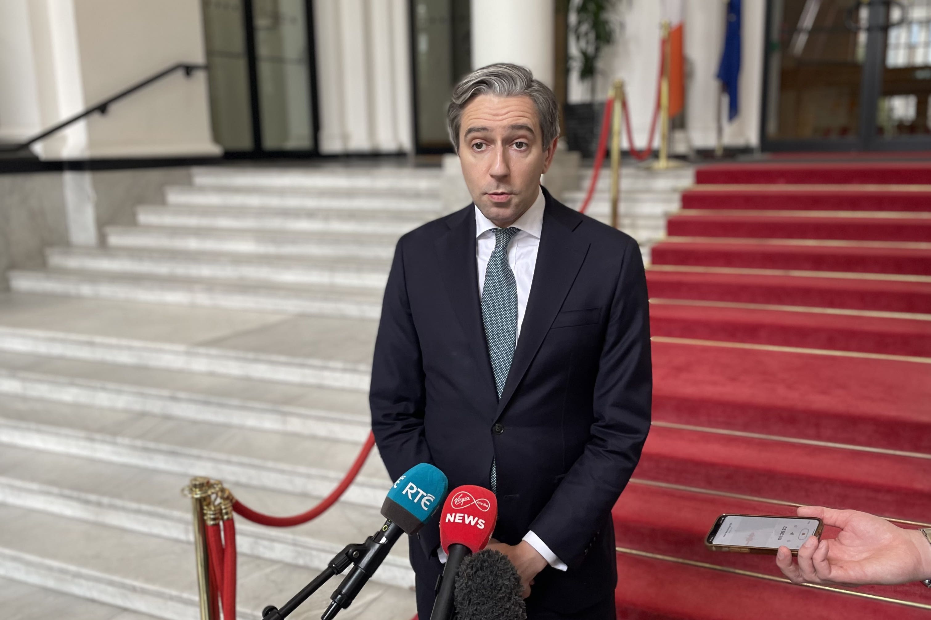 Tanaiste Simon Harris said Ireland will become the first country in Europe to bring forward legislation to ban trade with the occupied Palestinian territories (Grainne Ni Aodha/PA)