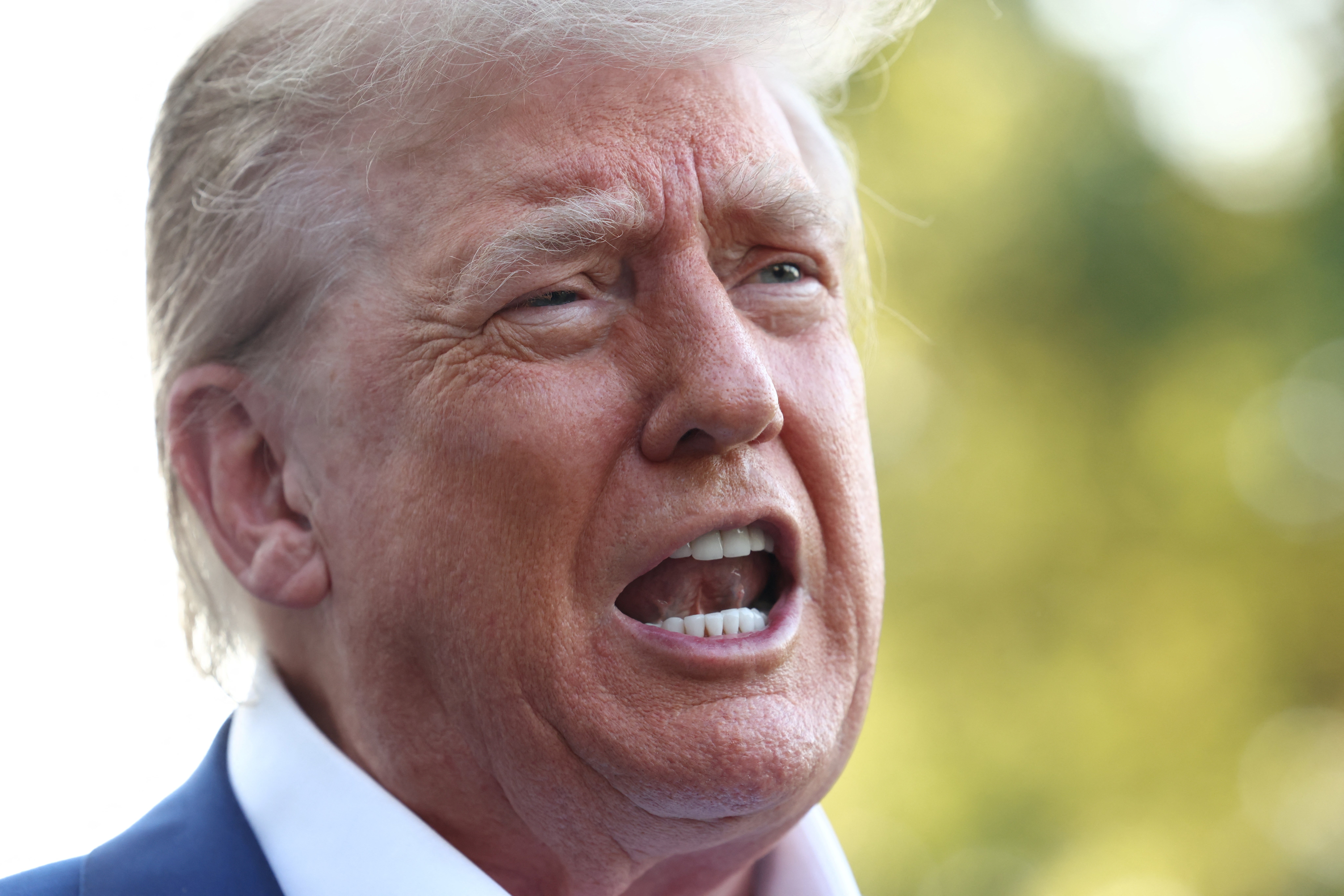 Trump speaking to the press on Tuesday morning