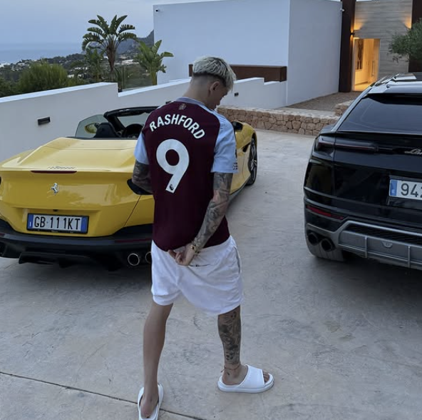 Garnacho riled United fans by posting a picture wearing fellow Amorim exile Marcus Rashford's Aston Villa shirt on Instagram