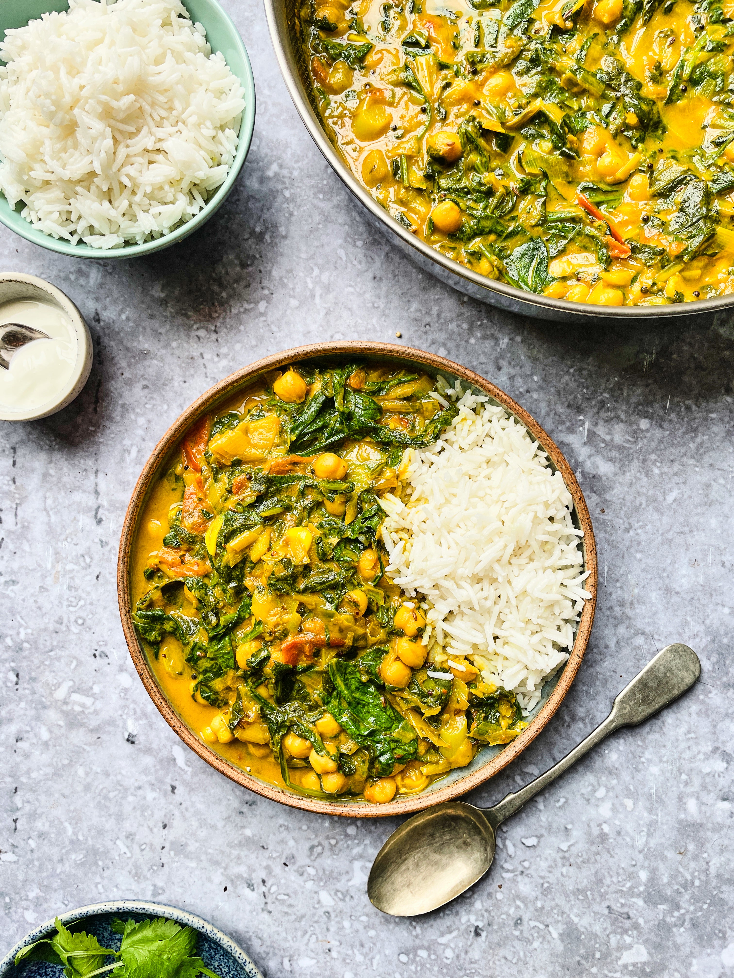 This comforting chana masala comes together in just 20 minutes – double up and freeze for an instant midweek curry night
