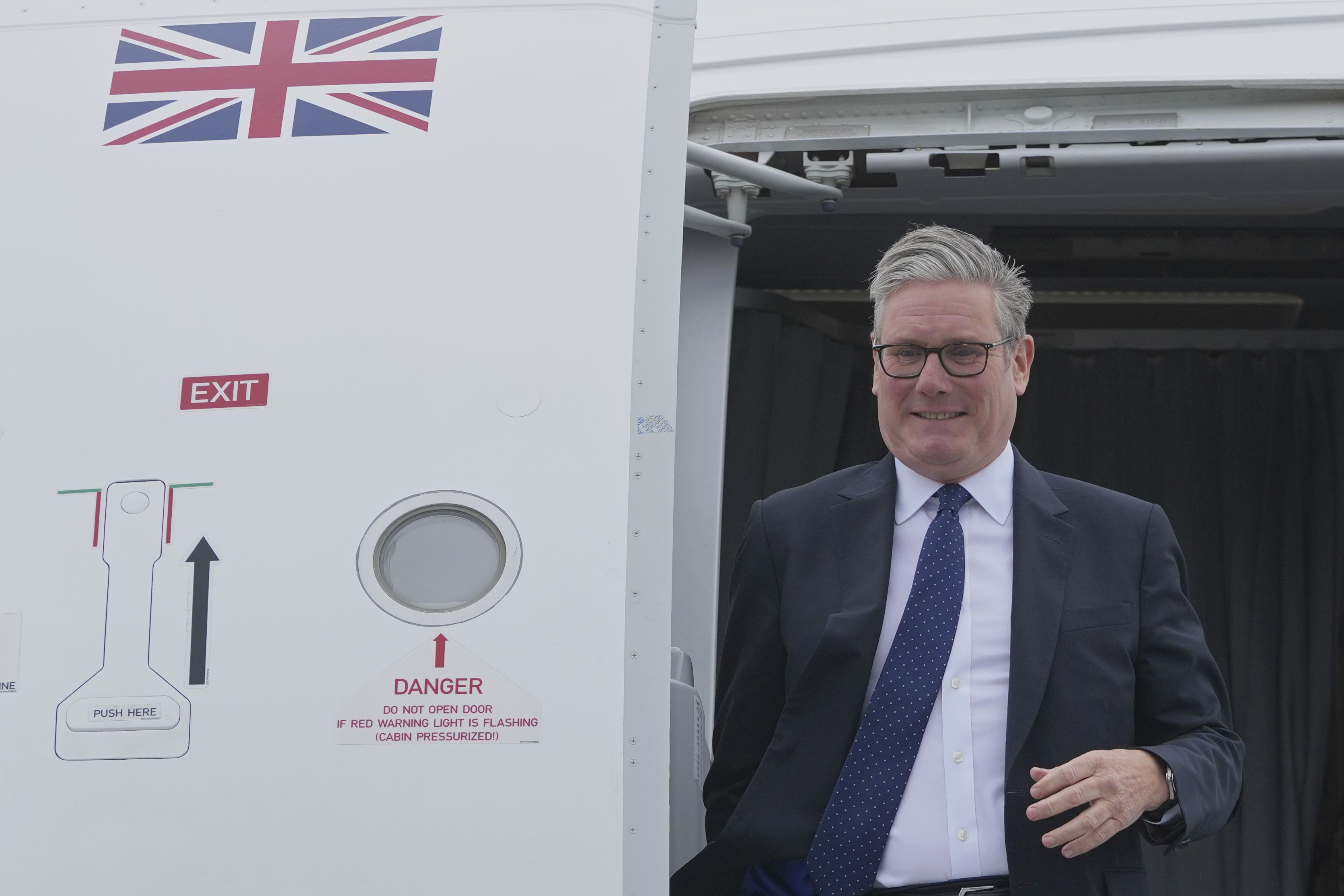 Prime Minister Sir Keir Starmer arriving at Amsterdam Schiphol Airport before the Nato Summit (Kin Cheung/PA)