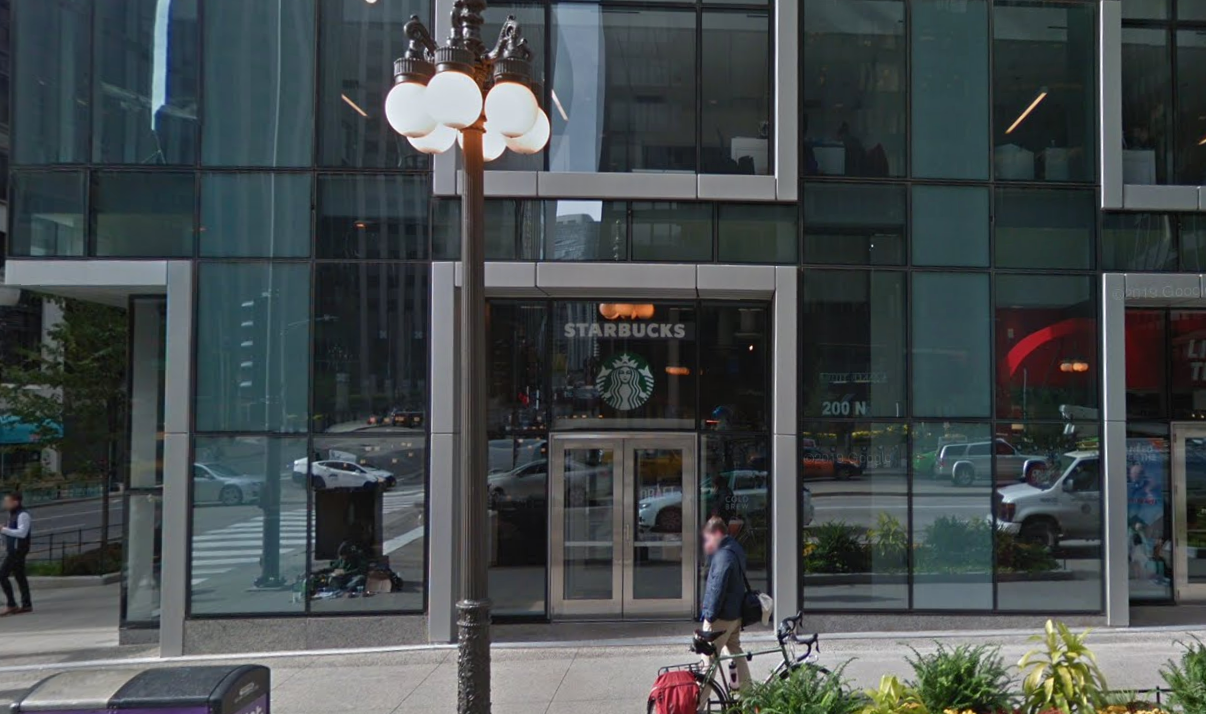 The Starbucks location in Chicago where Nilani Thiyagarajah worked for six months as a barista before getting fired for what she says was OCD-related discrimination
