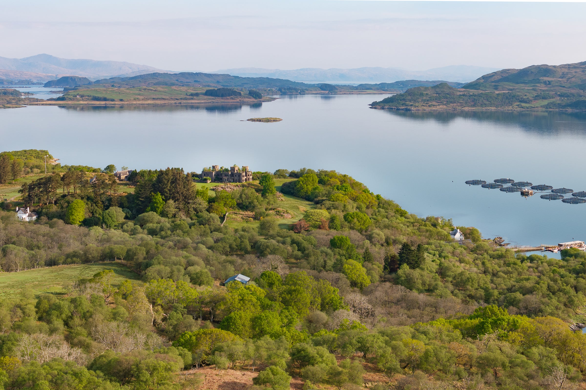 Access from the mainland is via a private jetty after a 10-minute boat journey