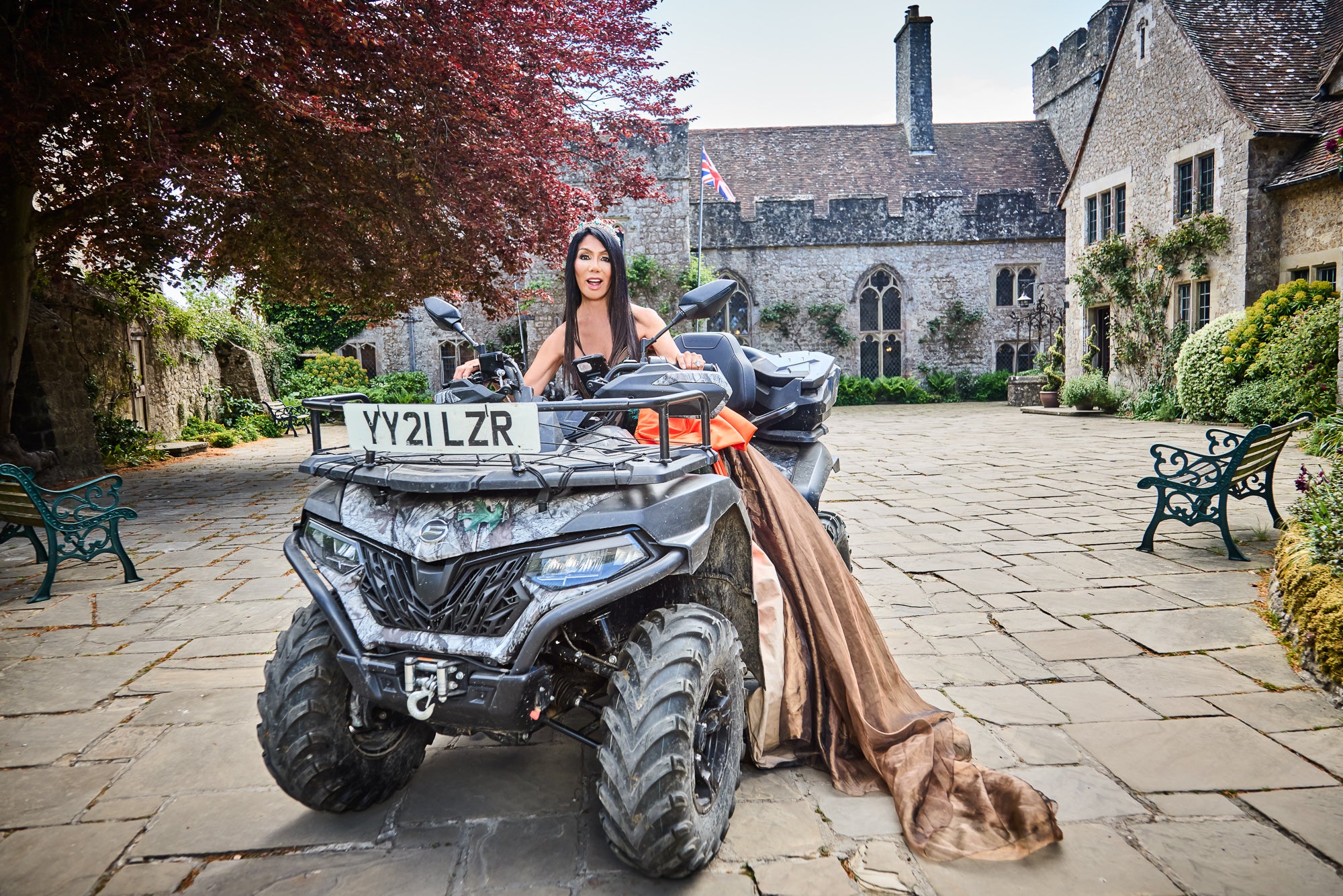 Entrepreneur Ann Kaplan Mulholland at her home at Lympne Castle, a grade I-listed medieval manor dating back to the 12th century
