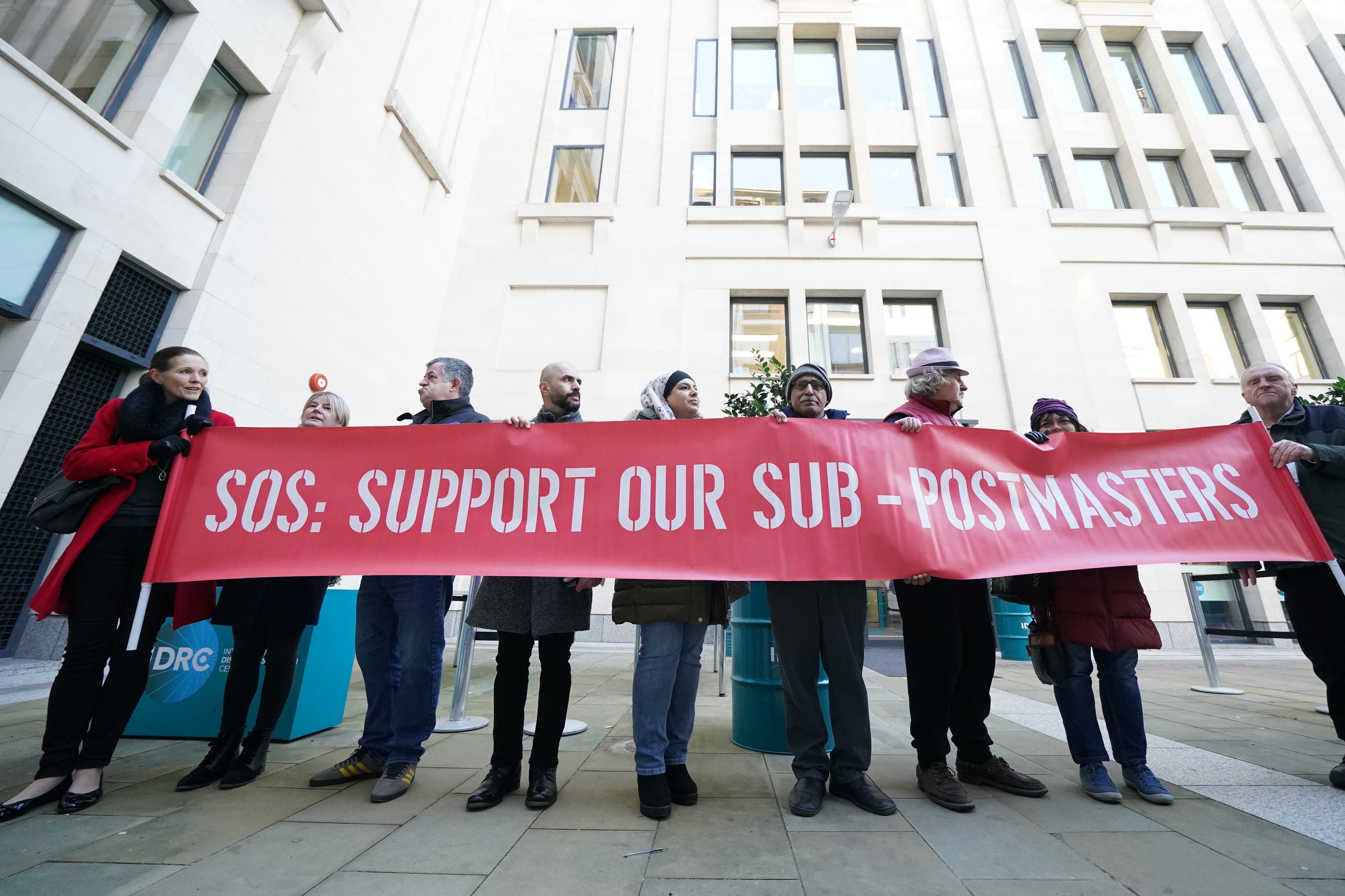 Protesters outside the Post Office Horizon IT inquiry (PA)