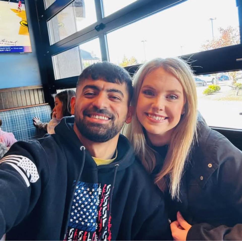 Morgan Karimi said the couple tied the knot earlier this year after her husband was granted a K-1 visa