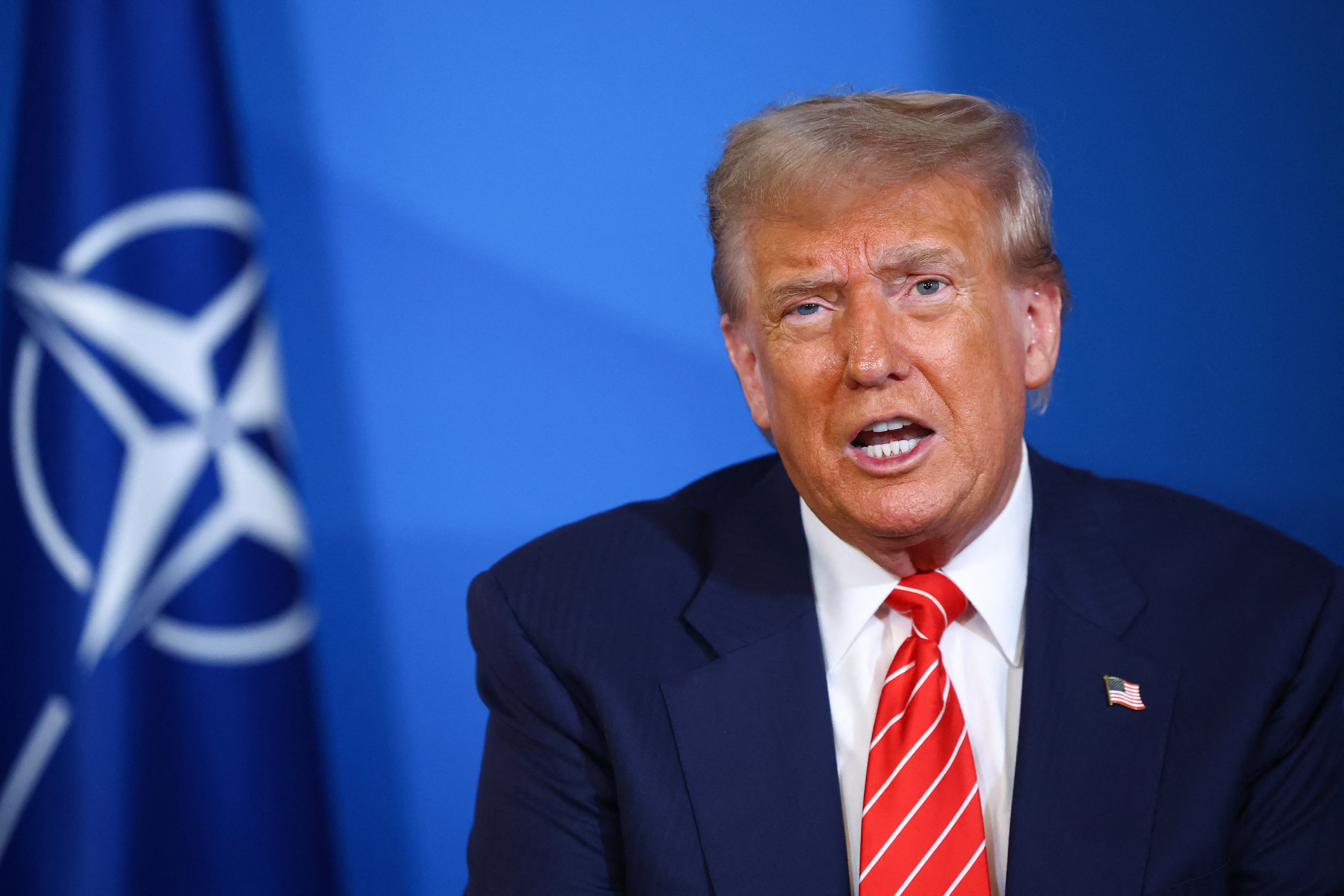 US president Donald Trump during the Nato summit of heads of state and government in The Hague on 25 June 2025