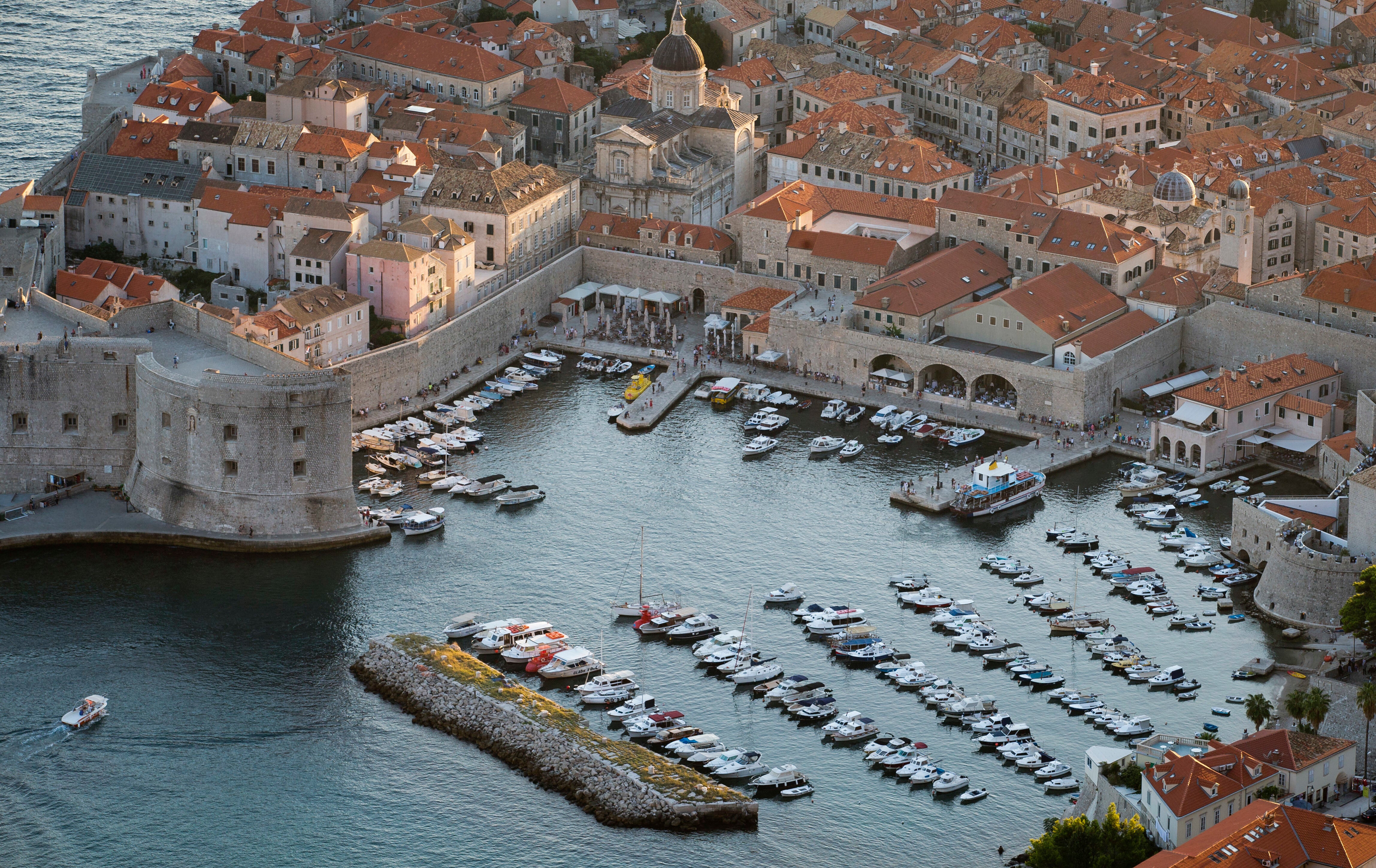 The harbour in the old town of Dubrovnik