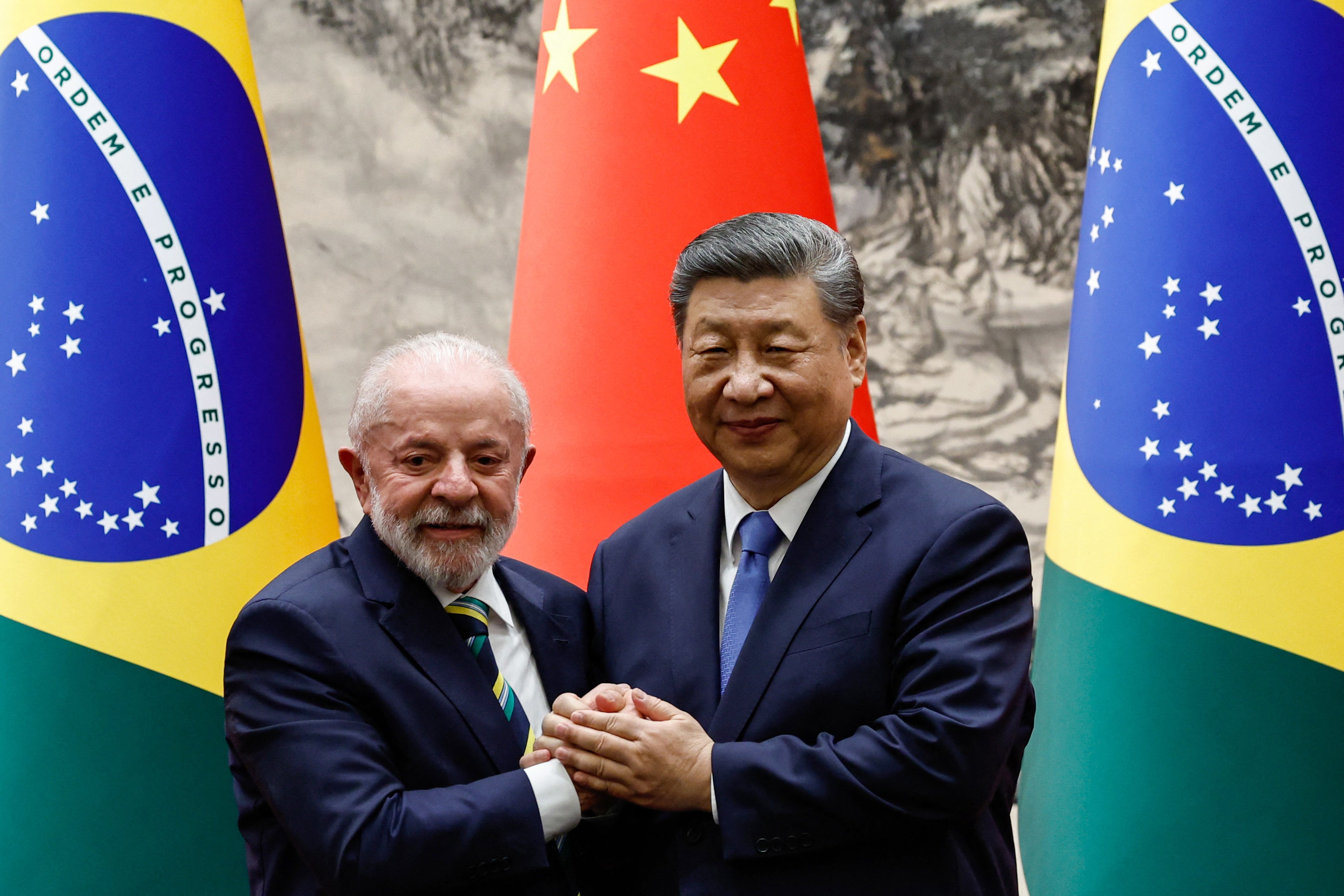 Xi Jinping meeting with Brazilian president Luiz Inácio Lula da Silva in May