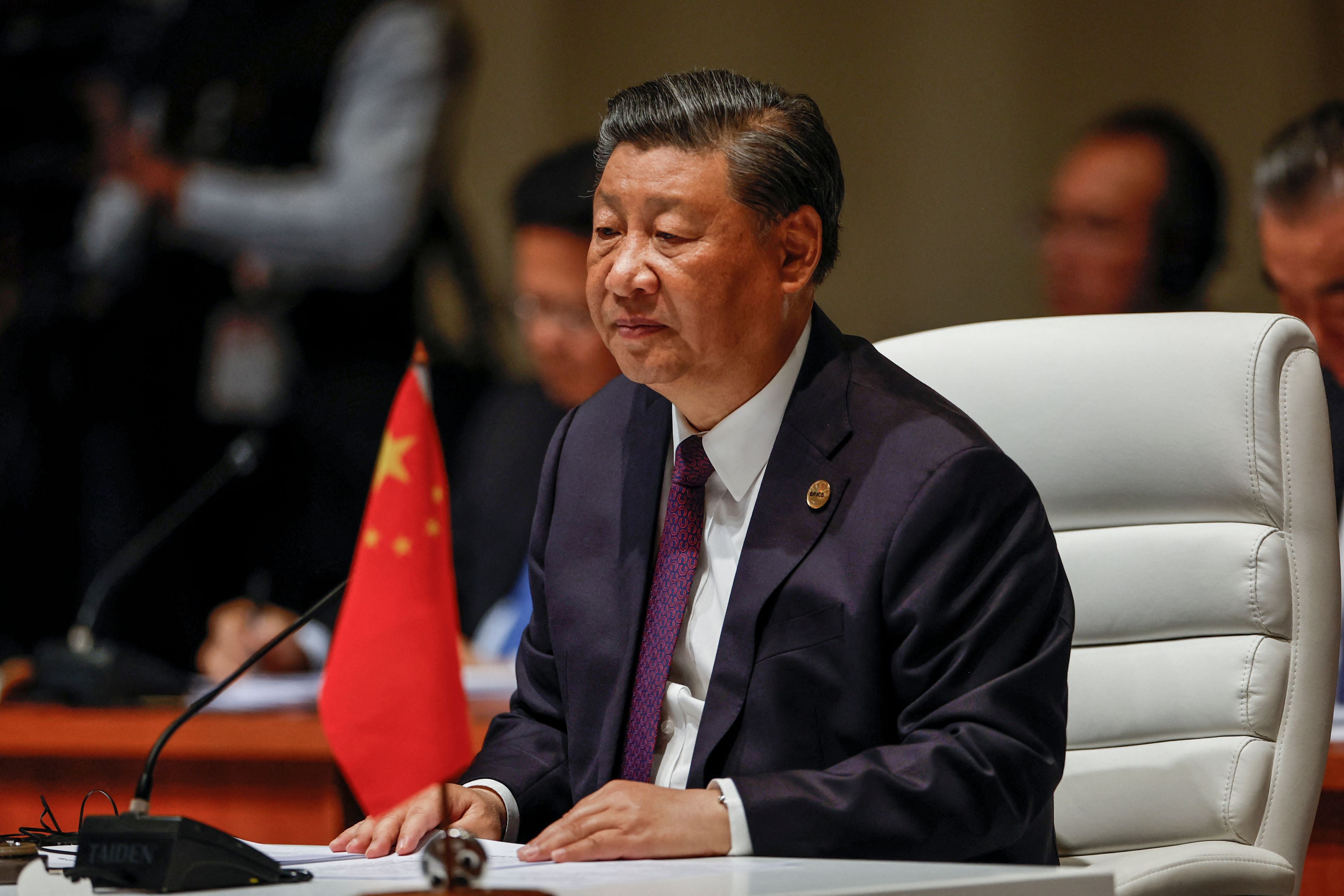 Chinese president Xi Jinping attends the 2023 Brics summit in Johannesburg