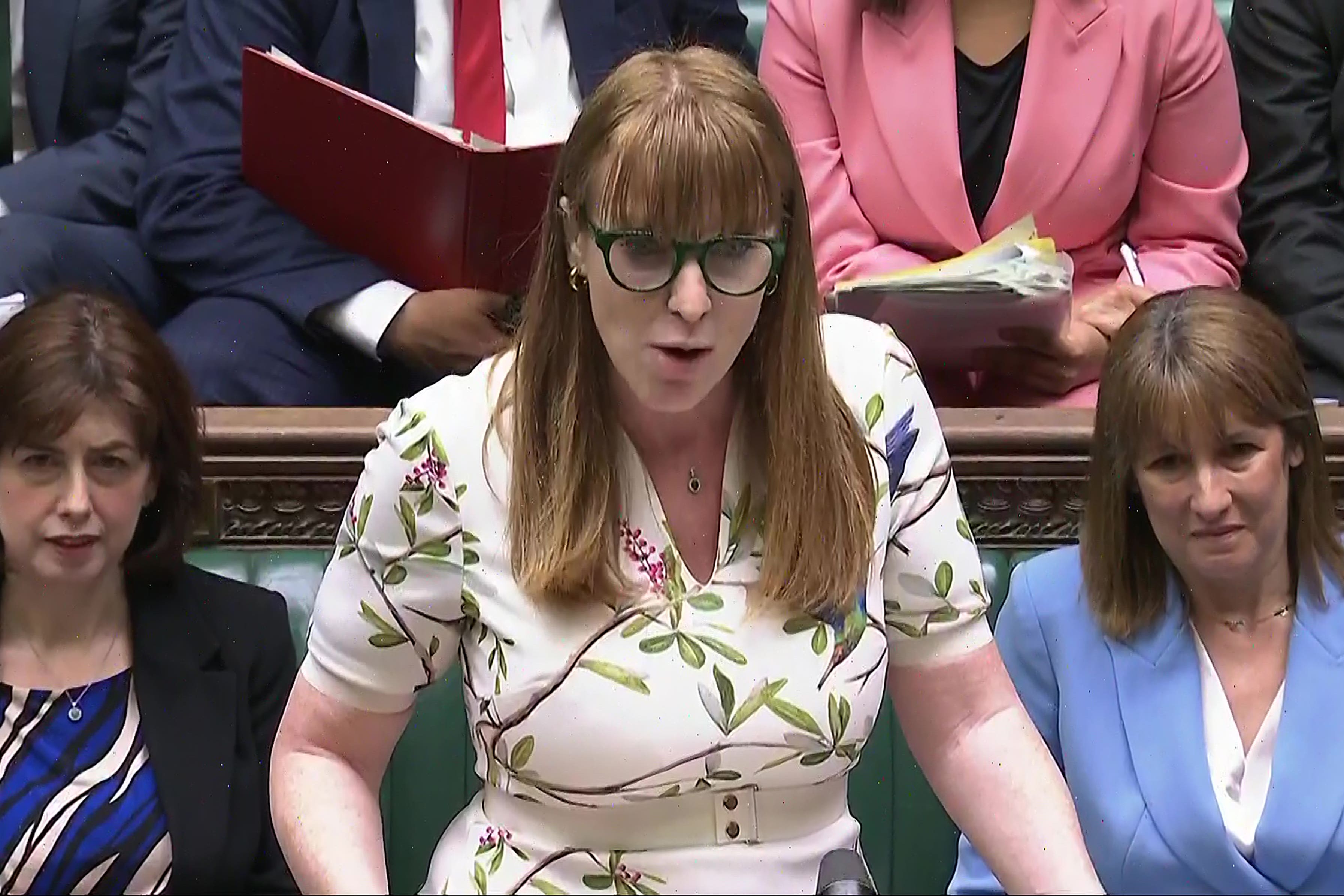 Deputy Prime Minister Angela Rayner takes questions in place of Sir Keir Starmer during Prime Minister’s Questions (House of Commons/UK Parliament/PA)