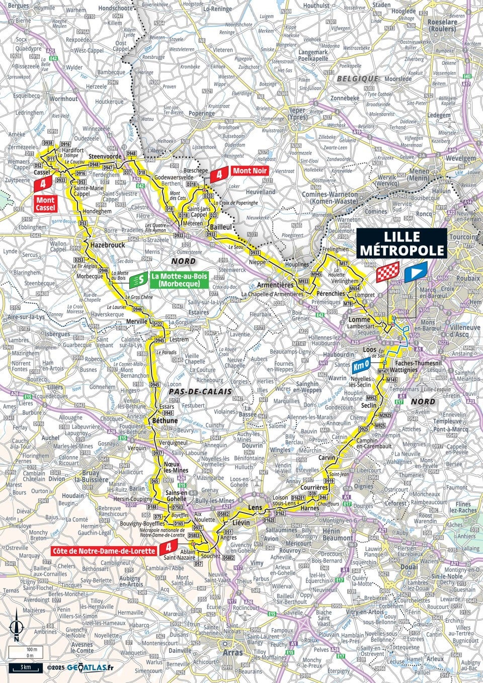 Tour de France 2025 – stage 1 map