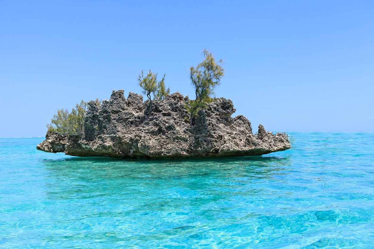 The coral rock is a popular sight on boat trips to the Île aux Benitiers