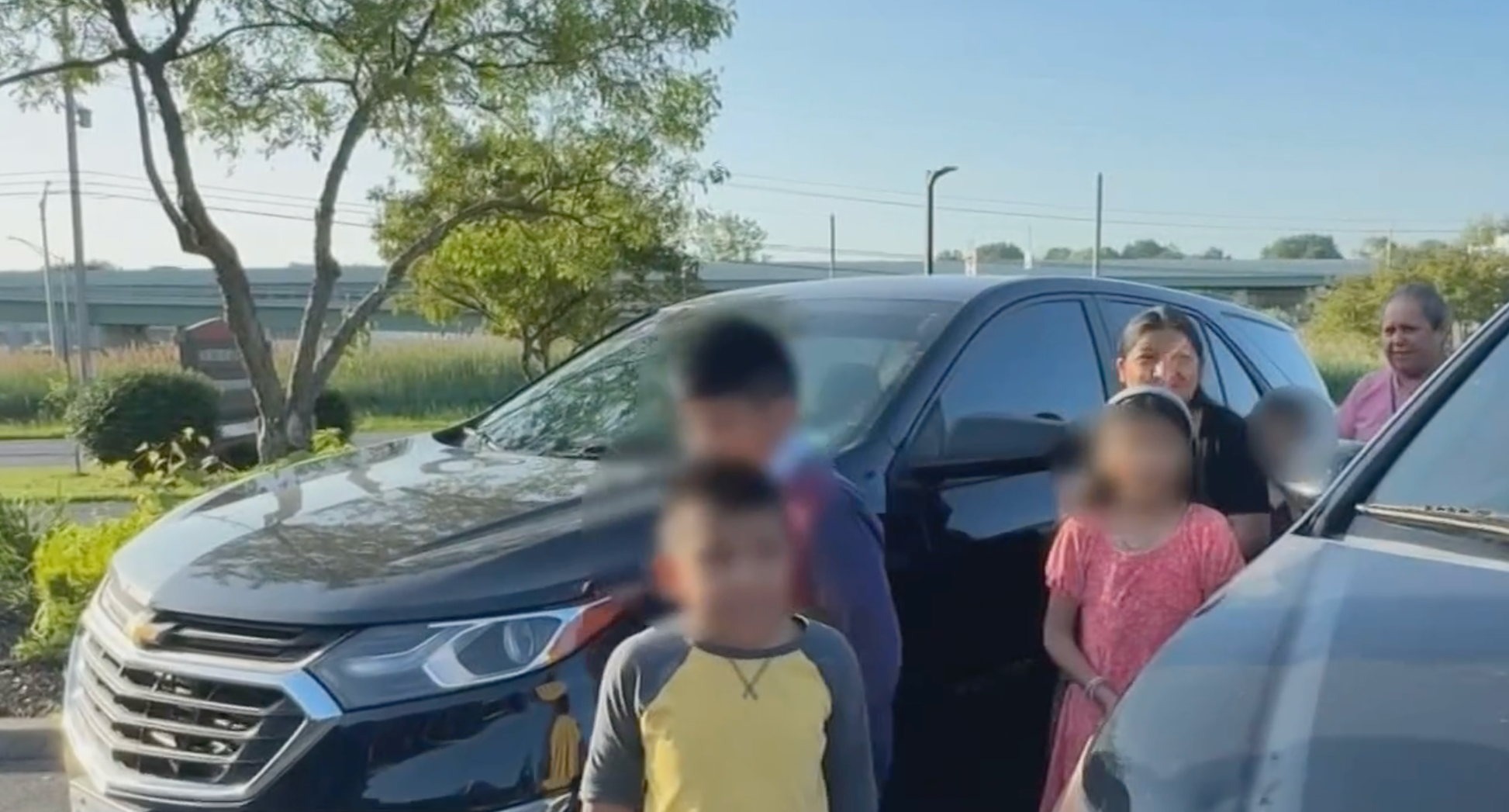 An unnamed family living in Syracuse, New York, but originally from Guatemala comply with an ICE detainment order on Tuesday June 25 2025