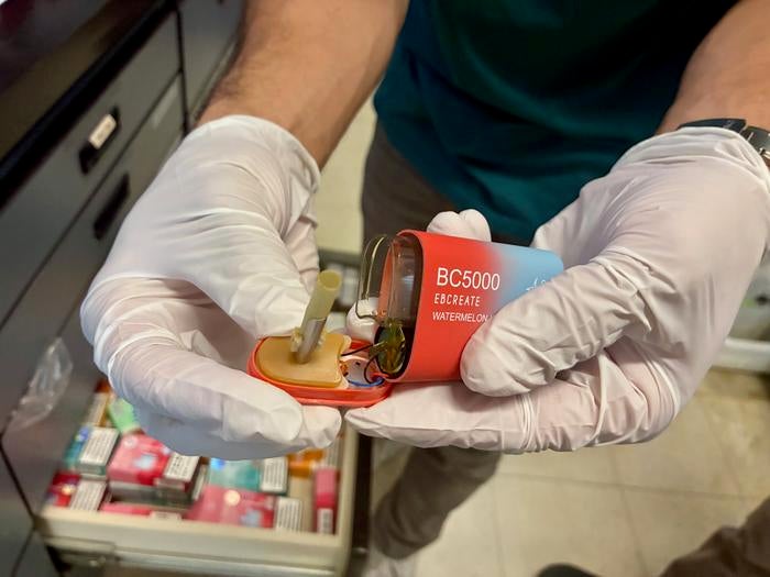 Disposable e-cigarettes, or vape pods, are more toxic than traditional cigarettes, researchers warned. One of the e-cigarettes they studied released more lead during the course of a day than nearly 20 packs of traditional cigarettes