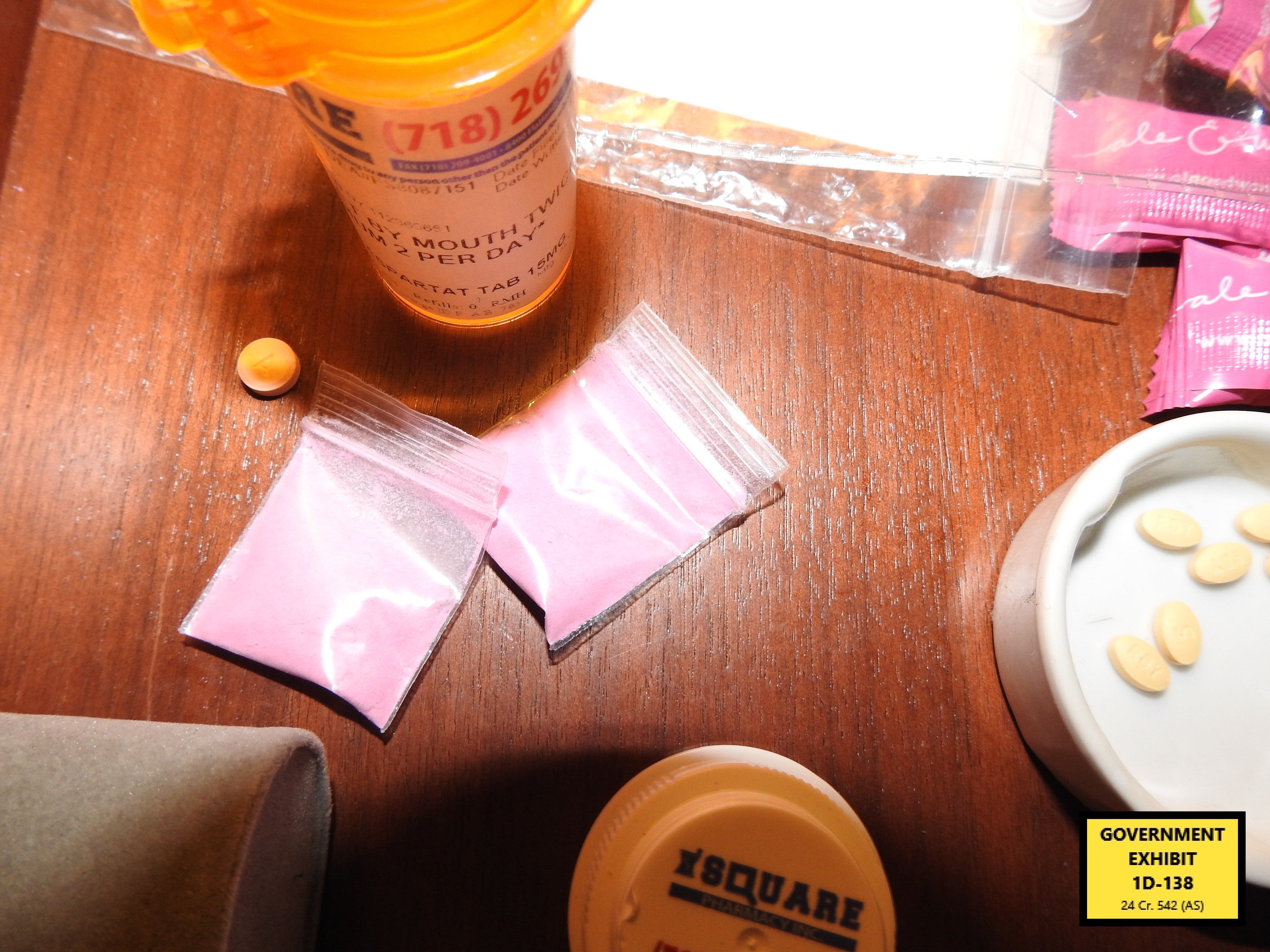 Drugs, including 'pink cocaine,' that prosecutors seized when they arrested Combs at the Park Hyatt Hotel in Manhattan, New York