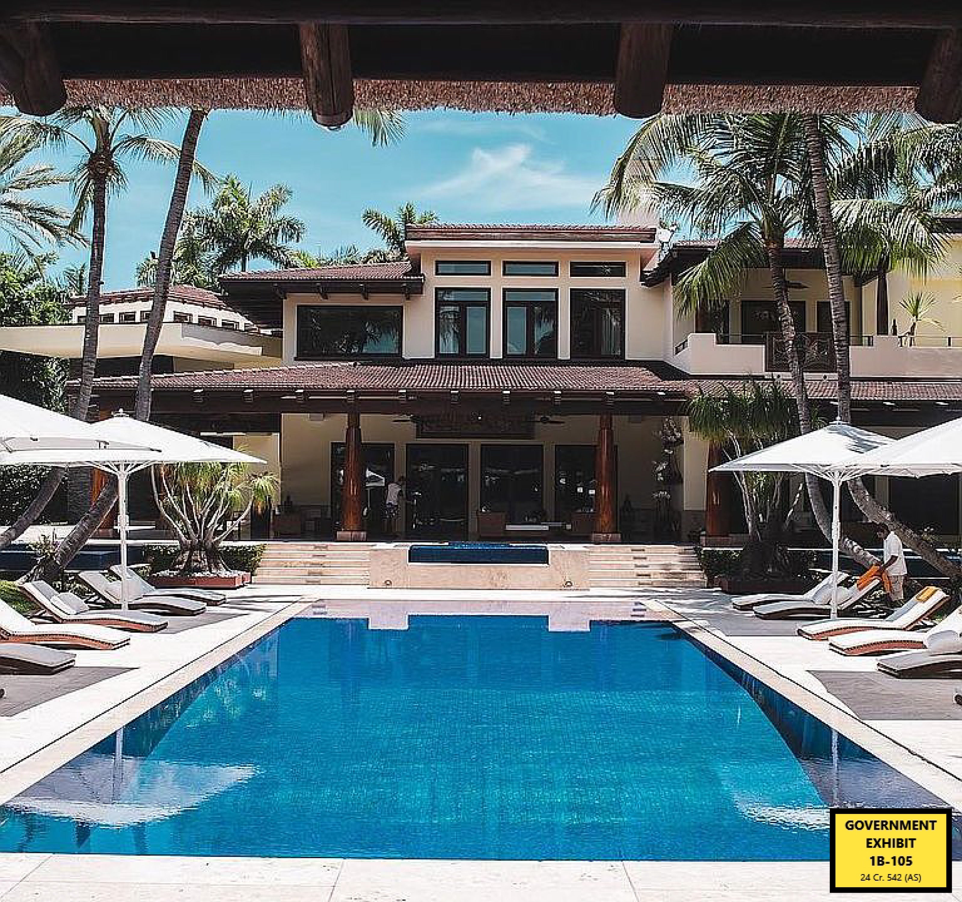 A photo, taken by federal agents, showing the backyard of Combs' Miami home