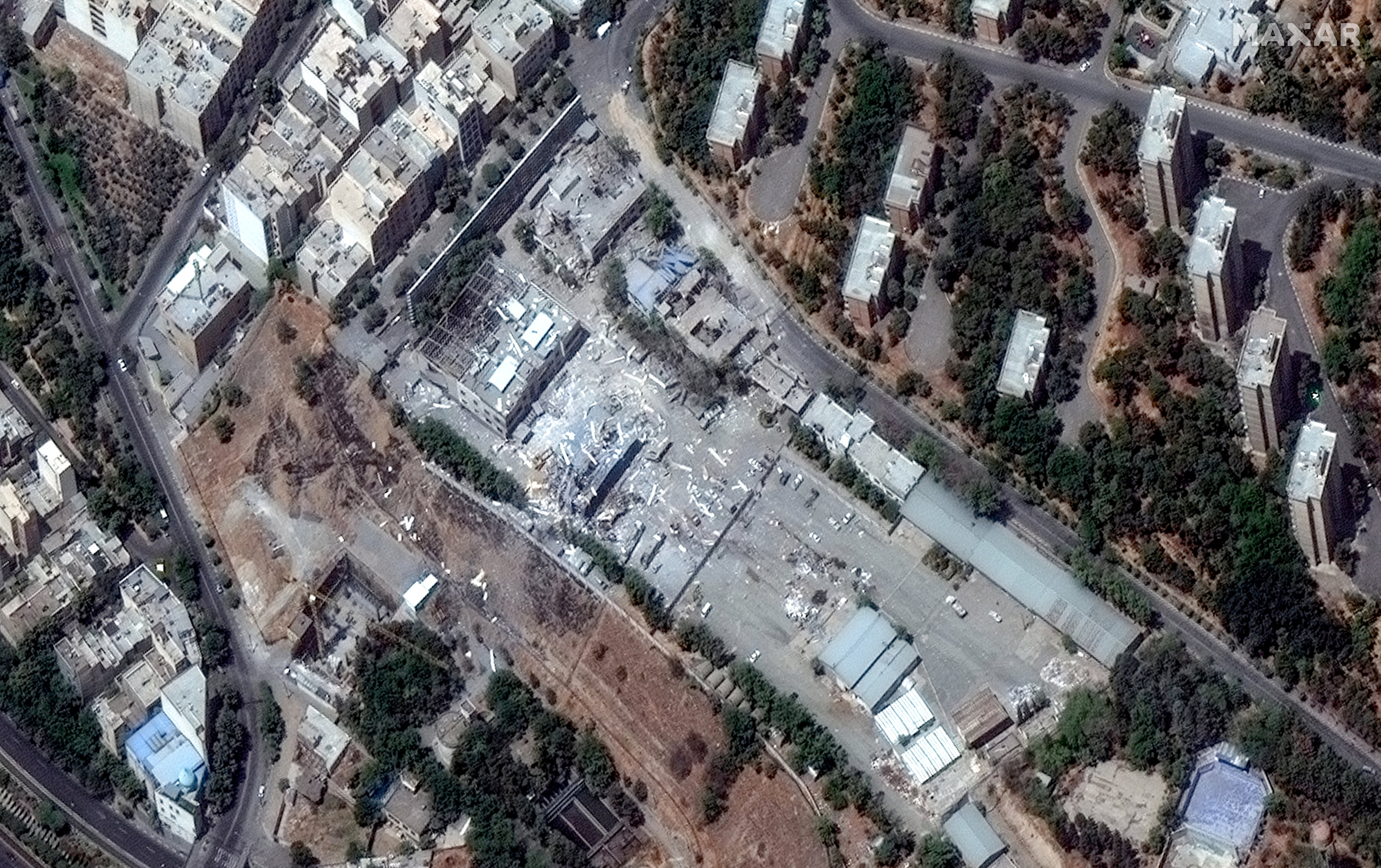 A number of buildings were destroyed in the airstrike at Shahid Rajaee University, in Tehran