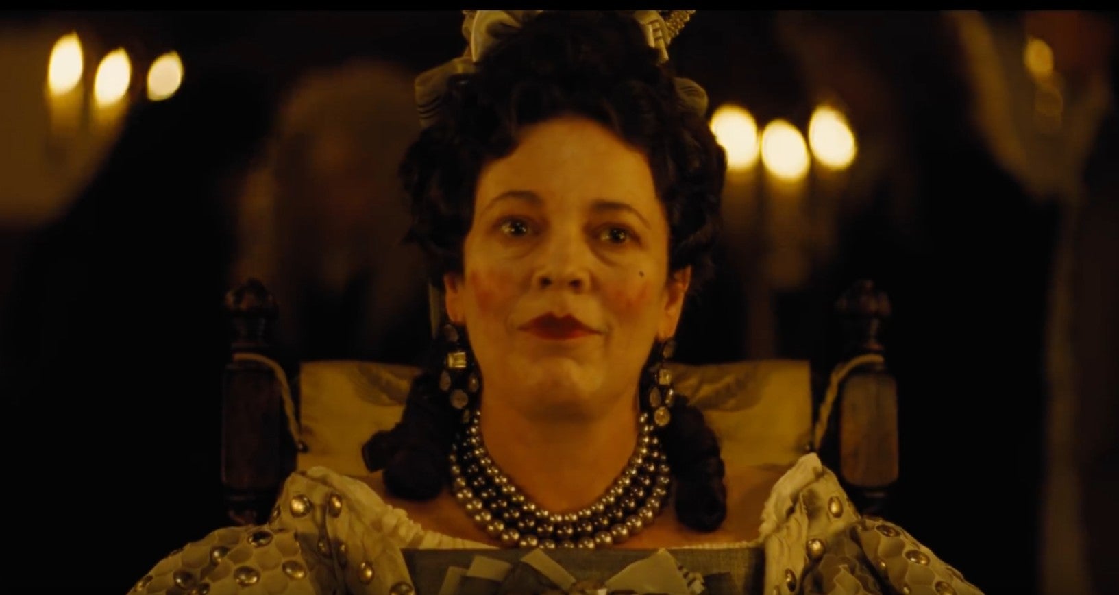 <p>Olivia Colman as Queen Anne in ‘The Favourite’. Her real-life counterpart was rumoured to have had her own female lover</p>