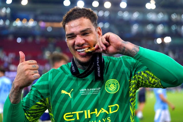<p>Ederson insists he has no intention of leaving Manchester City (Adam Davy/PA)</p>