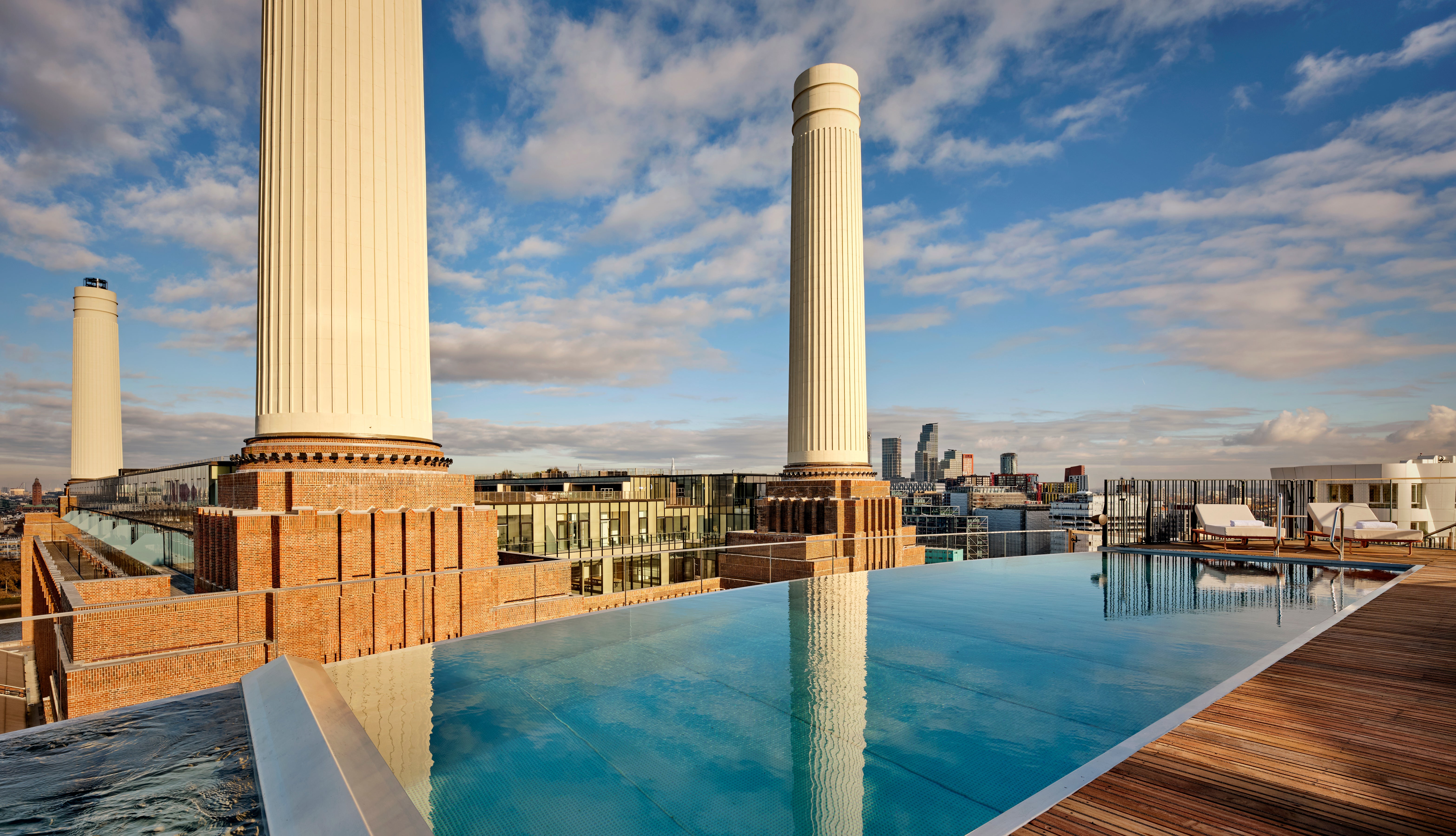 The lively JOIA rooftop pool at Battersea Power Station is now open