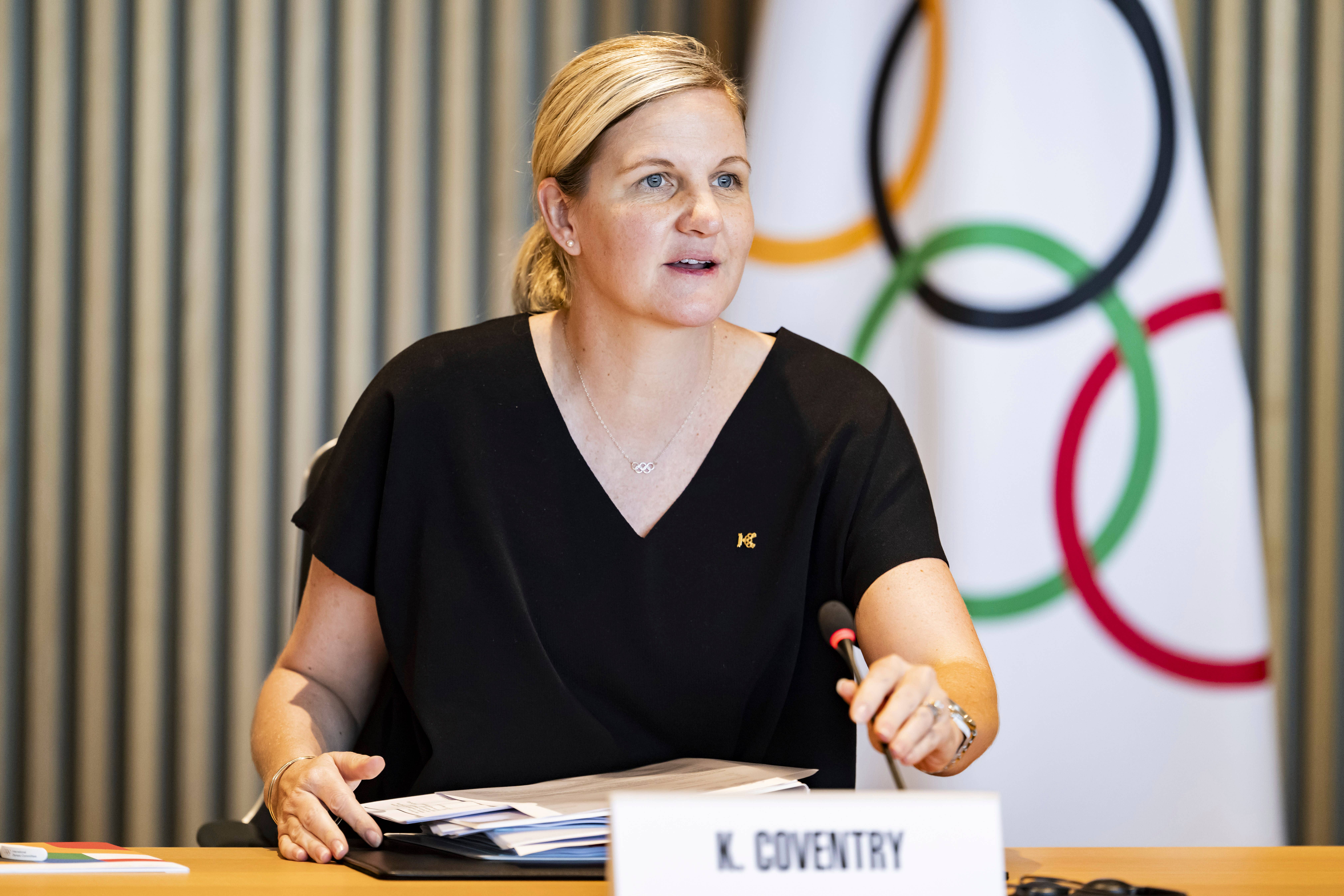 IOC president Kirsty Coventry has ruled out any retrospective action over the Olympic boxing tournament in Paris but announced a working group would seek to protect the female category in sport (Jean-Christophe Bott/AP)