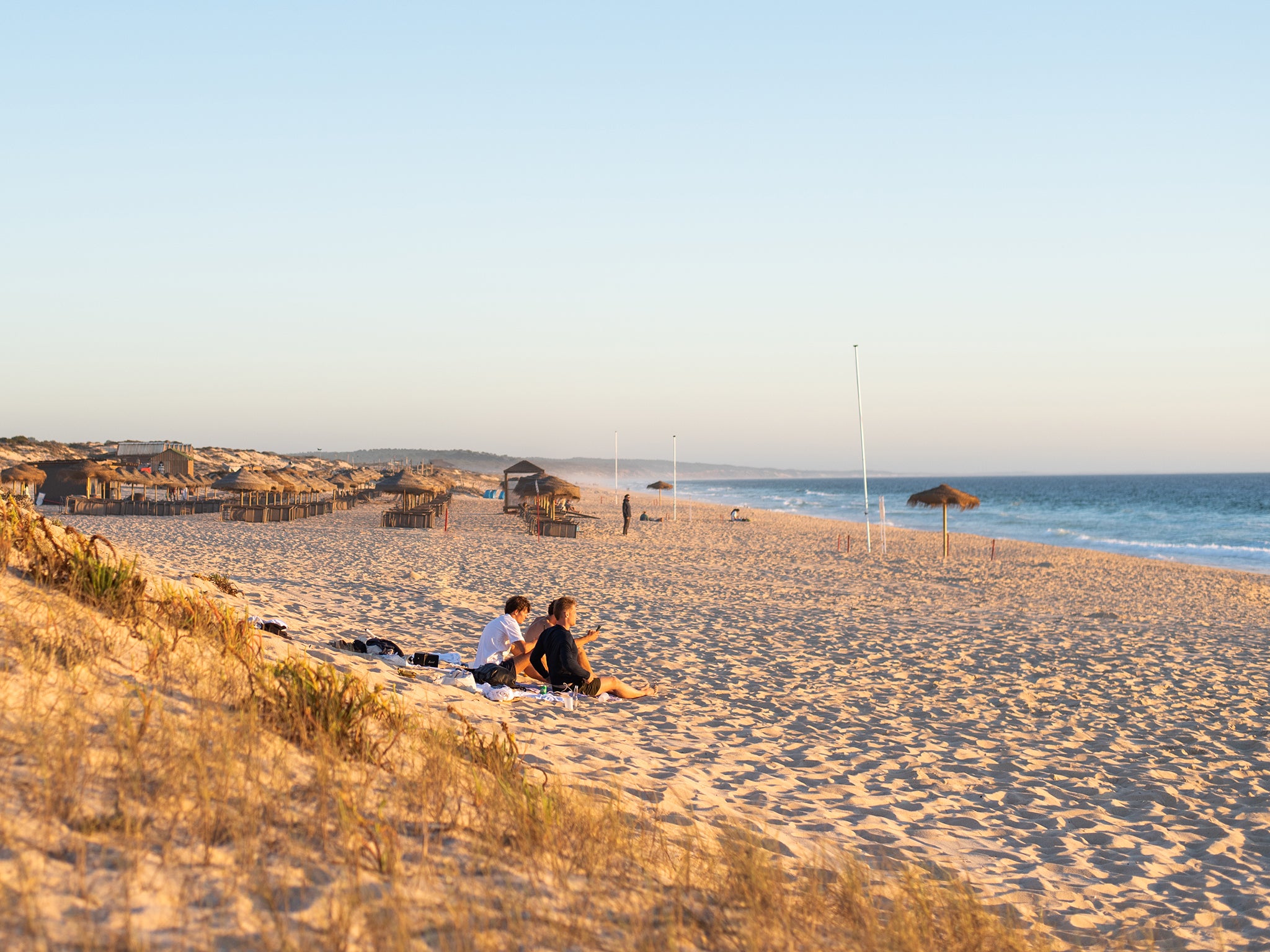 The sands of Carvalhal, one of the main beaches