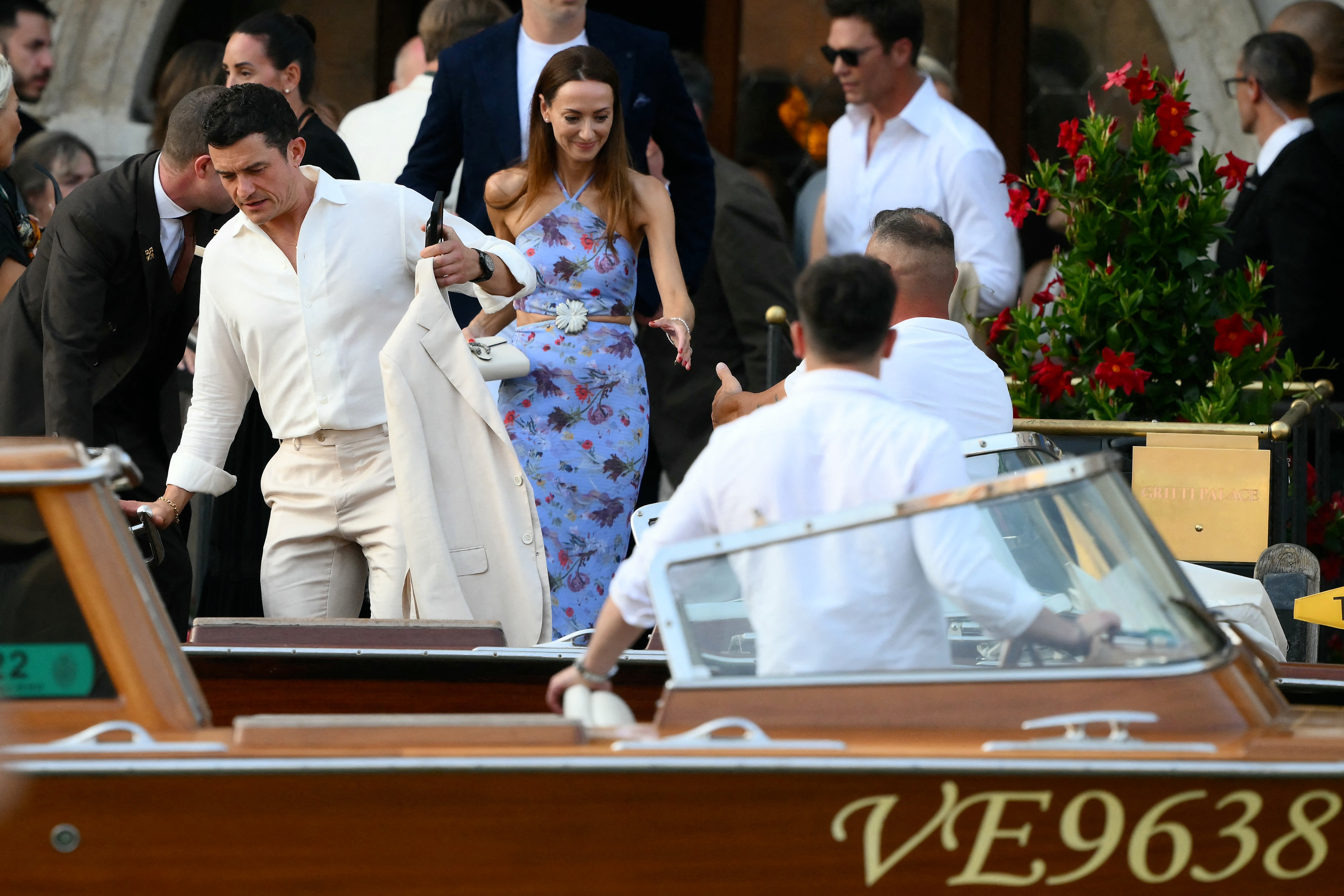 Bloom looked dapper in his all-white ensemble