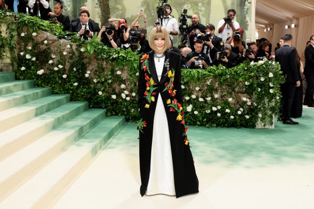 <p>Anna Wintour on the Met Gala stairs in 2025 </p>