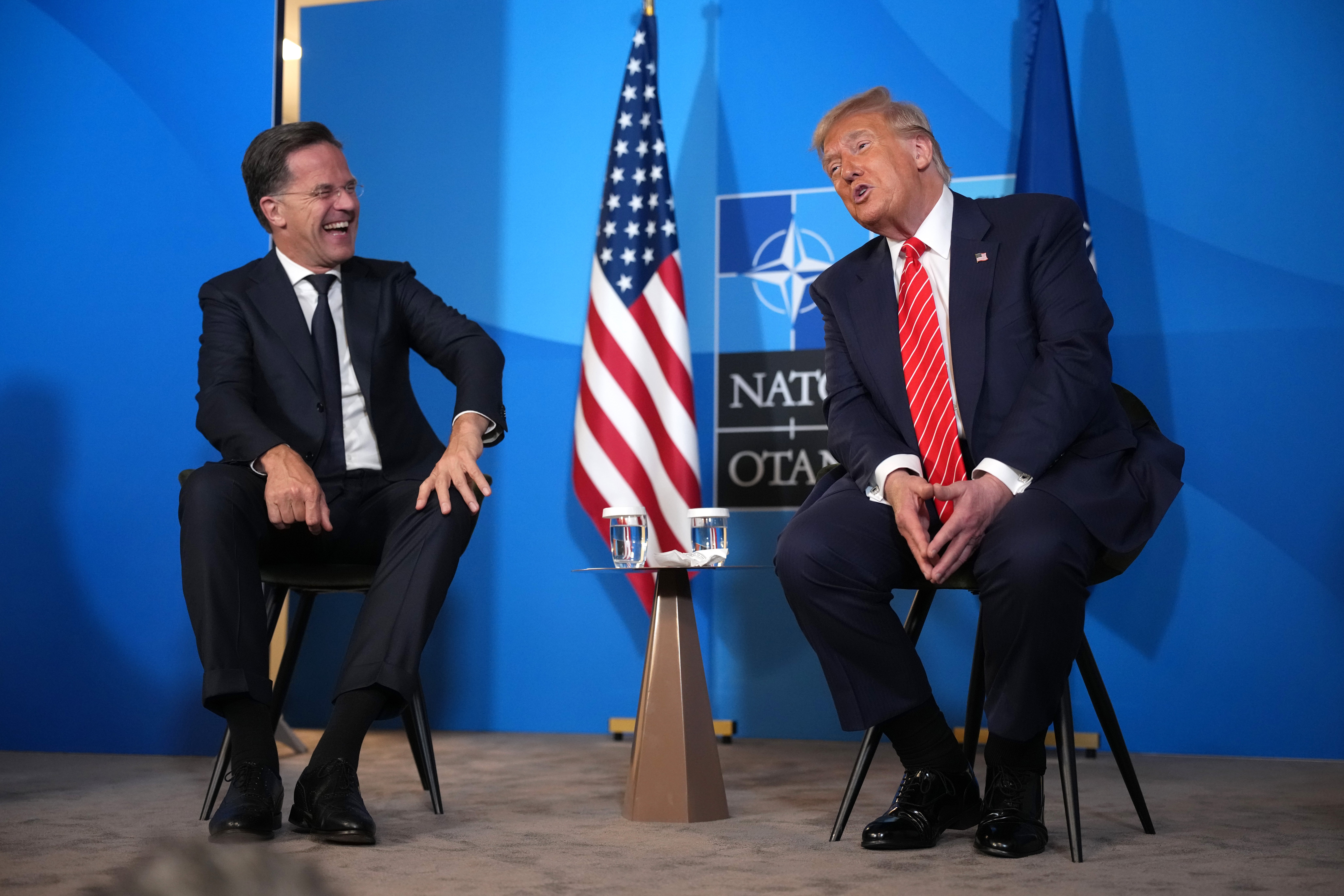 NATO Secretary General Mark Rutte referred to Donald Trump as ‘daddy’ at the NATO Summit at The Hague, Netherlands on June 25 — a word now appearing in fundraising messages for the president and on T-shirts that feature his mugshot