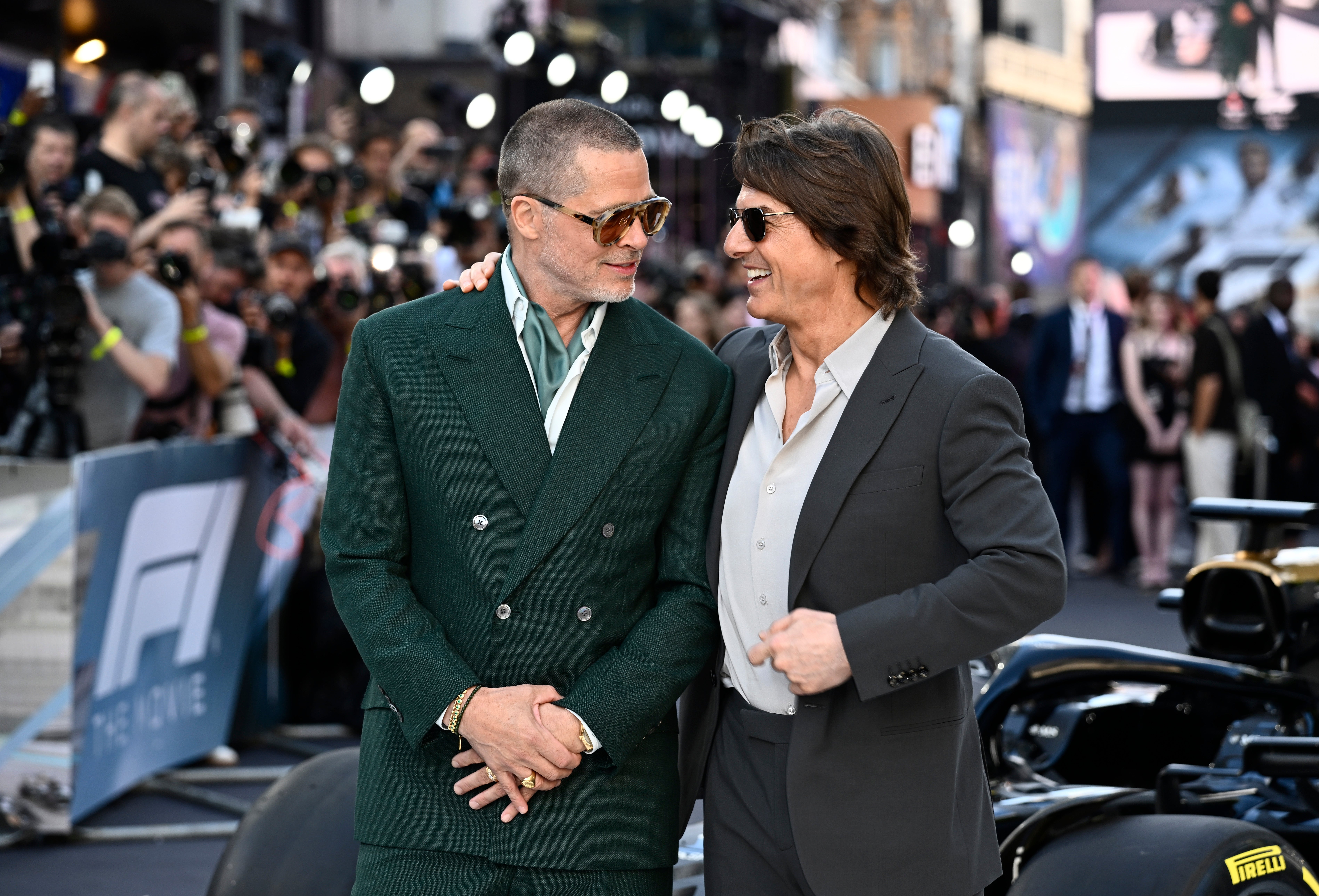 Brad Pitt and Tom Cruise surprised fans at the European Premiere of F1: The Movie