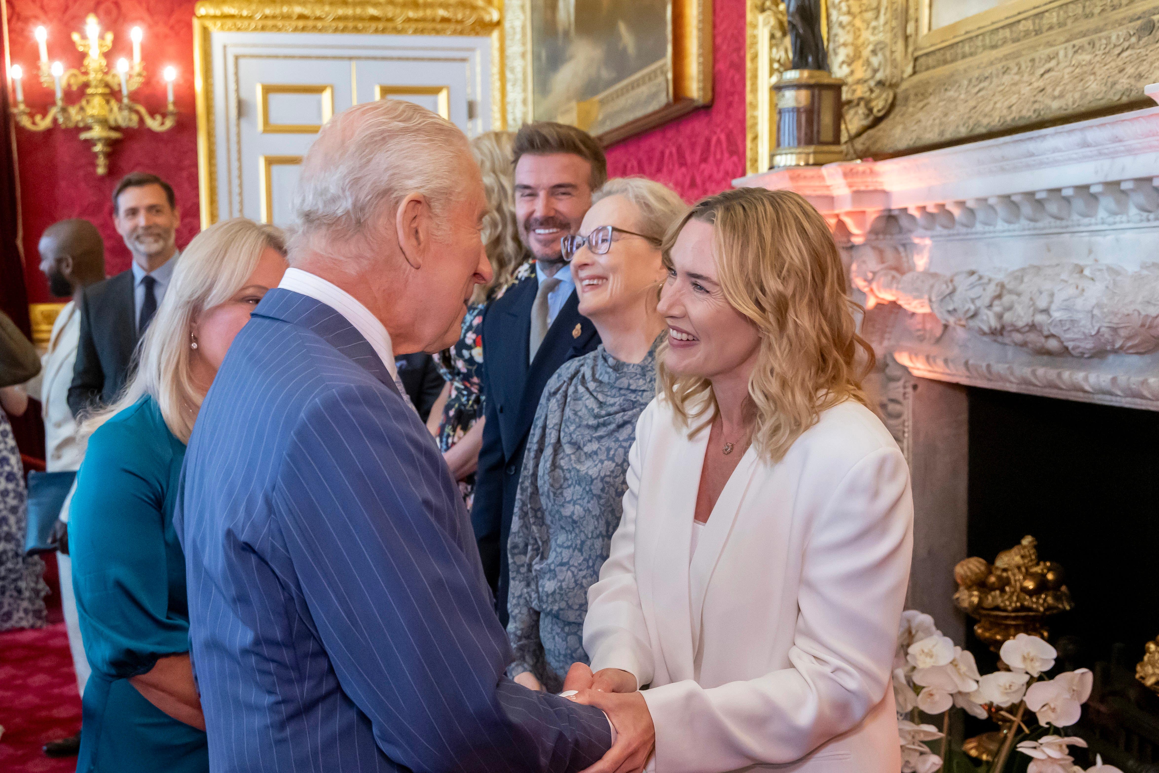 Kate Winslet meeting the King at The King’s Foundation Awards (The King’s Foundation/PA)
