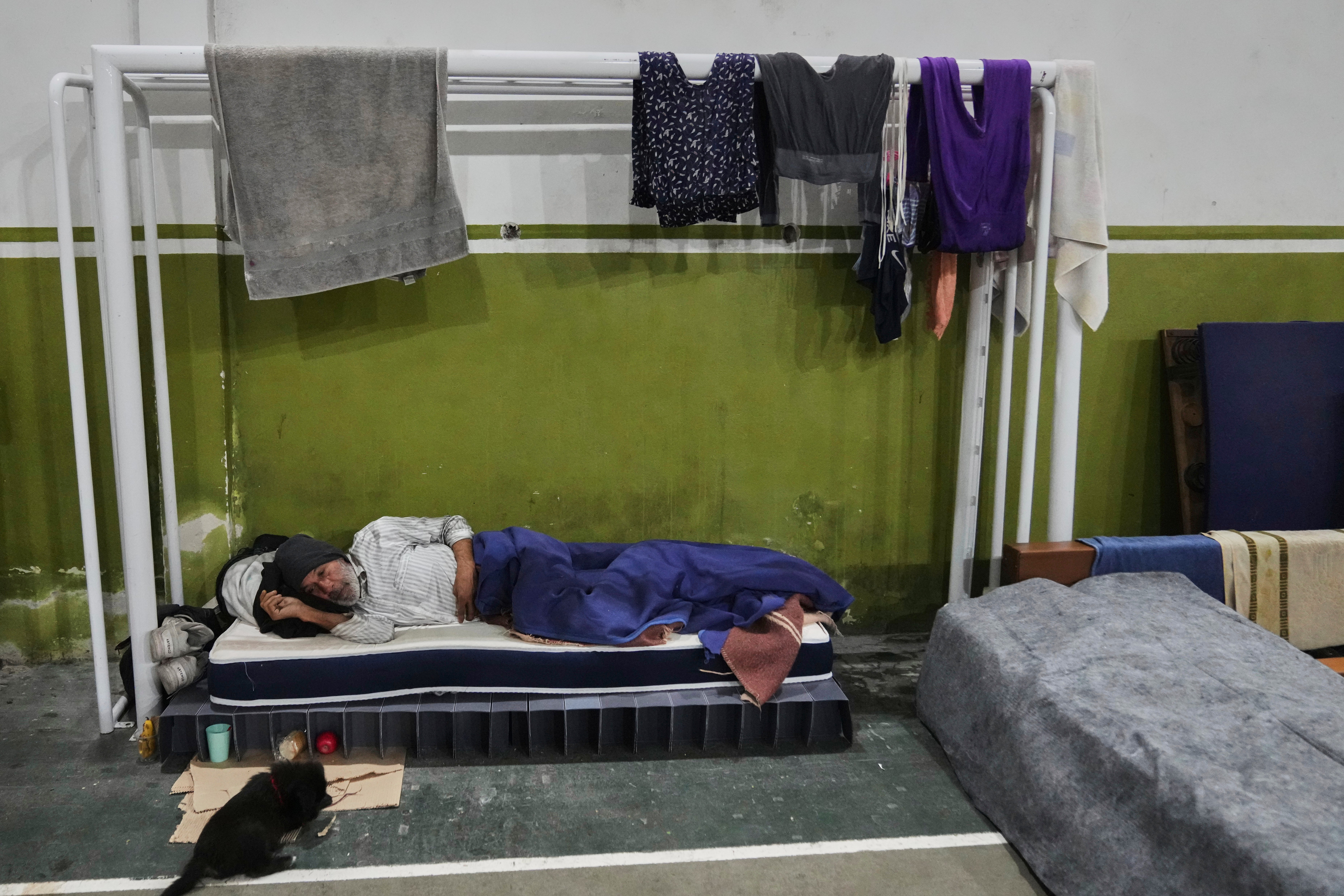 The government is using the gymnasium as a makeshift shelter