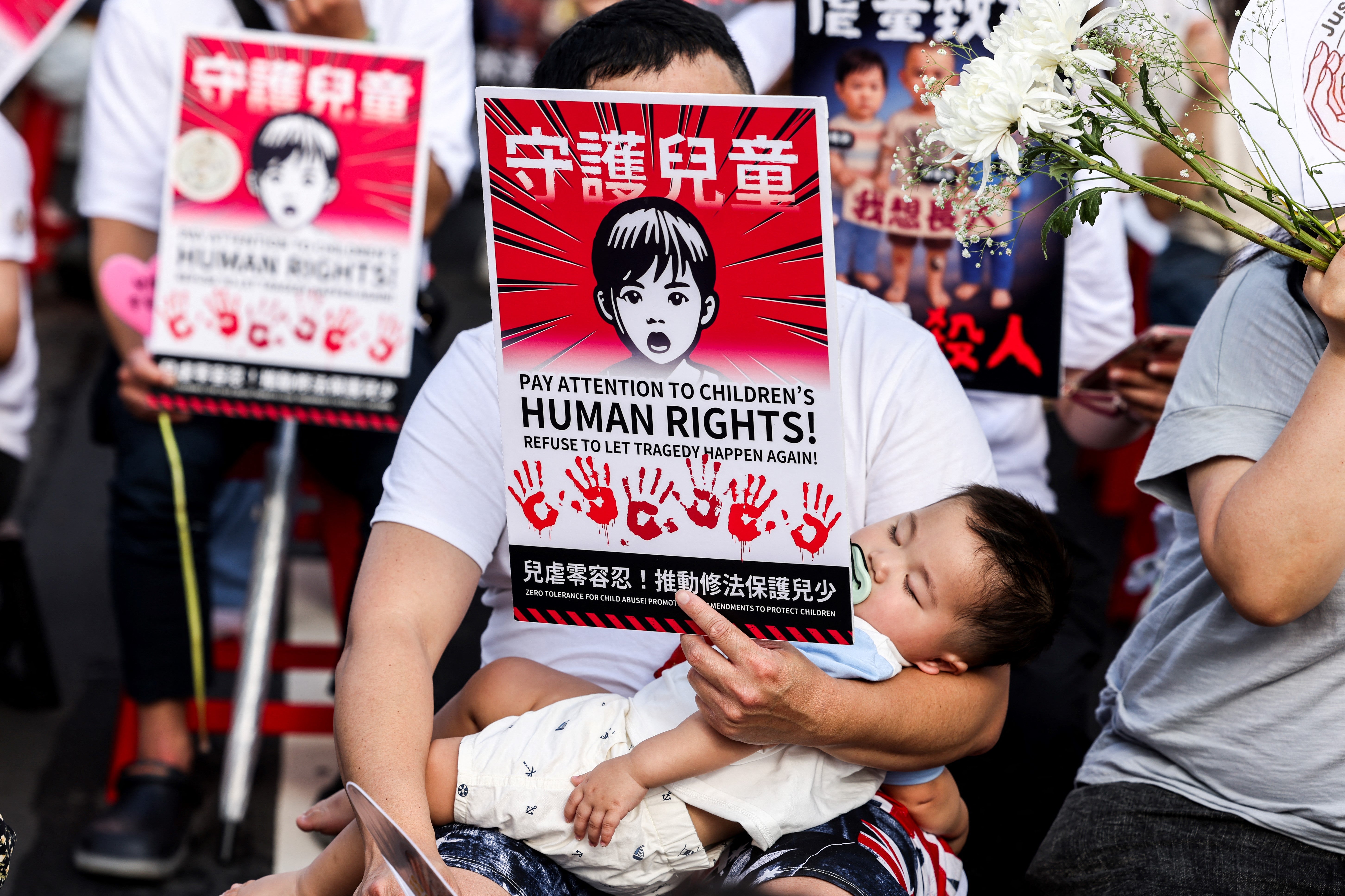 Representative. A protest against child abuse