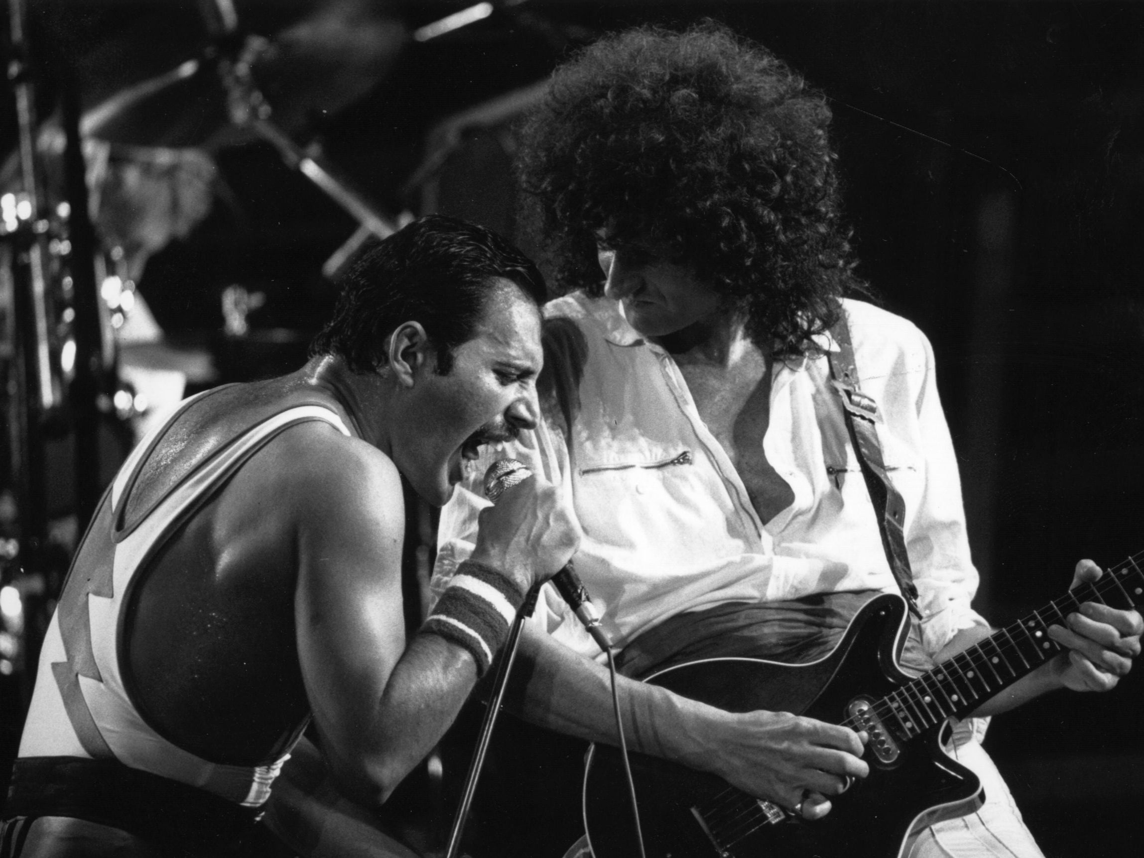 Freddie Mercury and Brian May in 1984