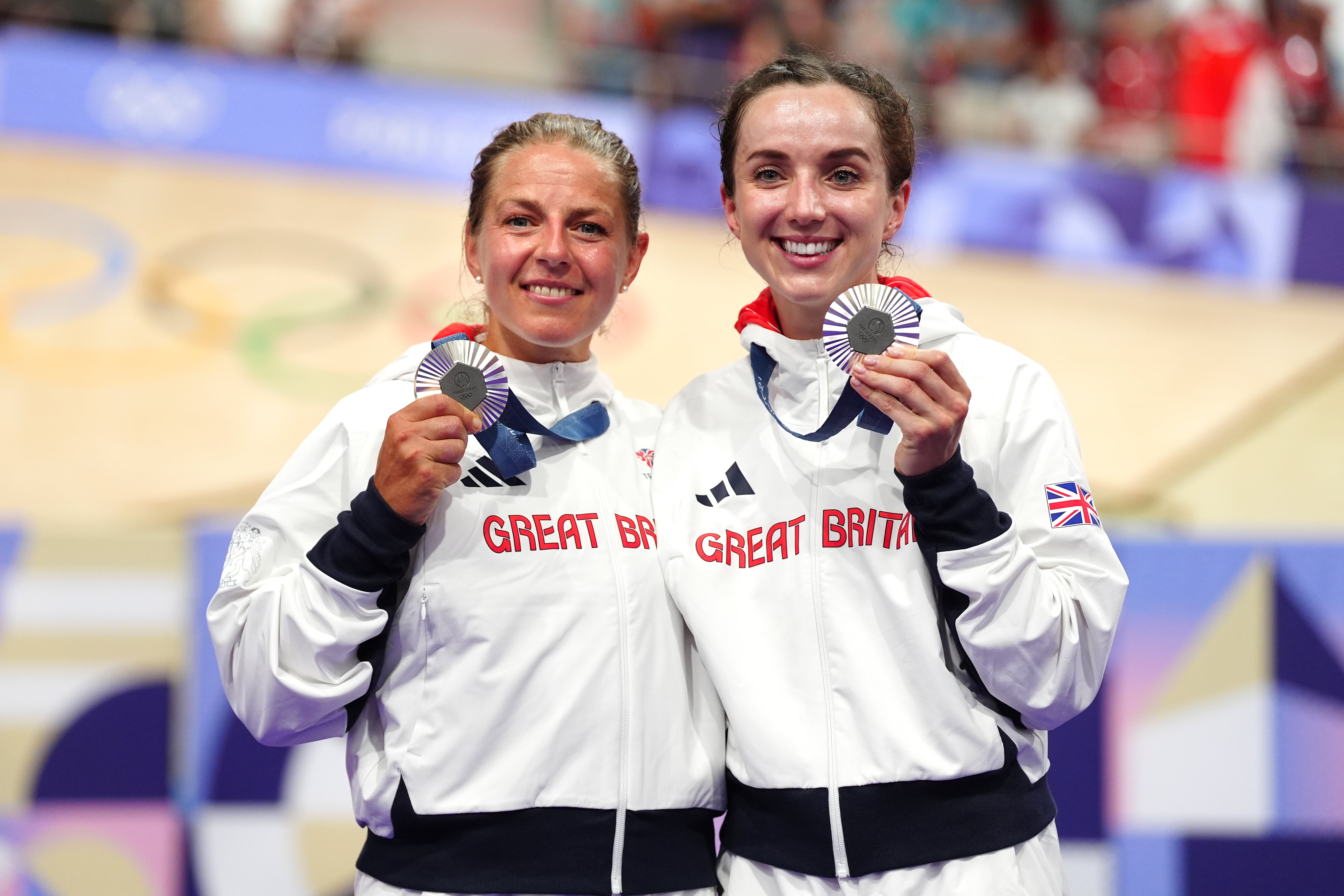Barke (right) won silver in the Women's Madison alongside teammate Neah Evans at the Paris 2024 Olympics
