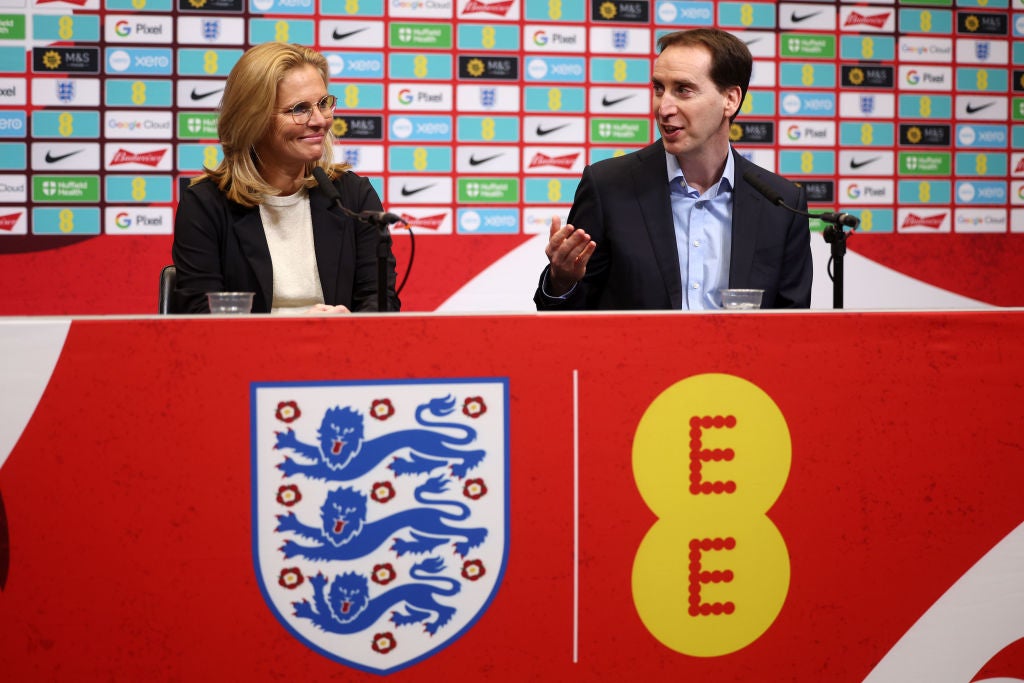 Mark Bullingham said the FA are delighted with Wiegman and said it's too early to look beyond 2027