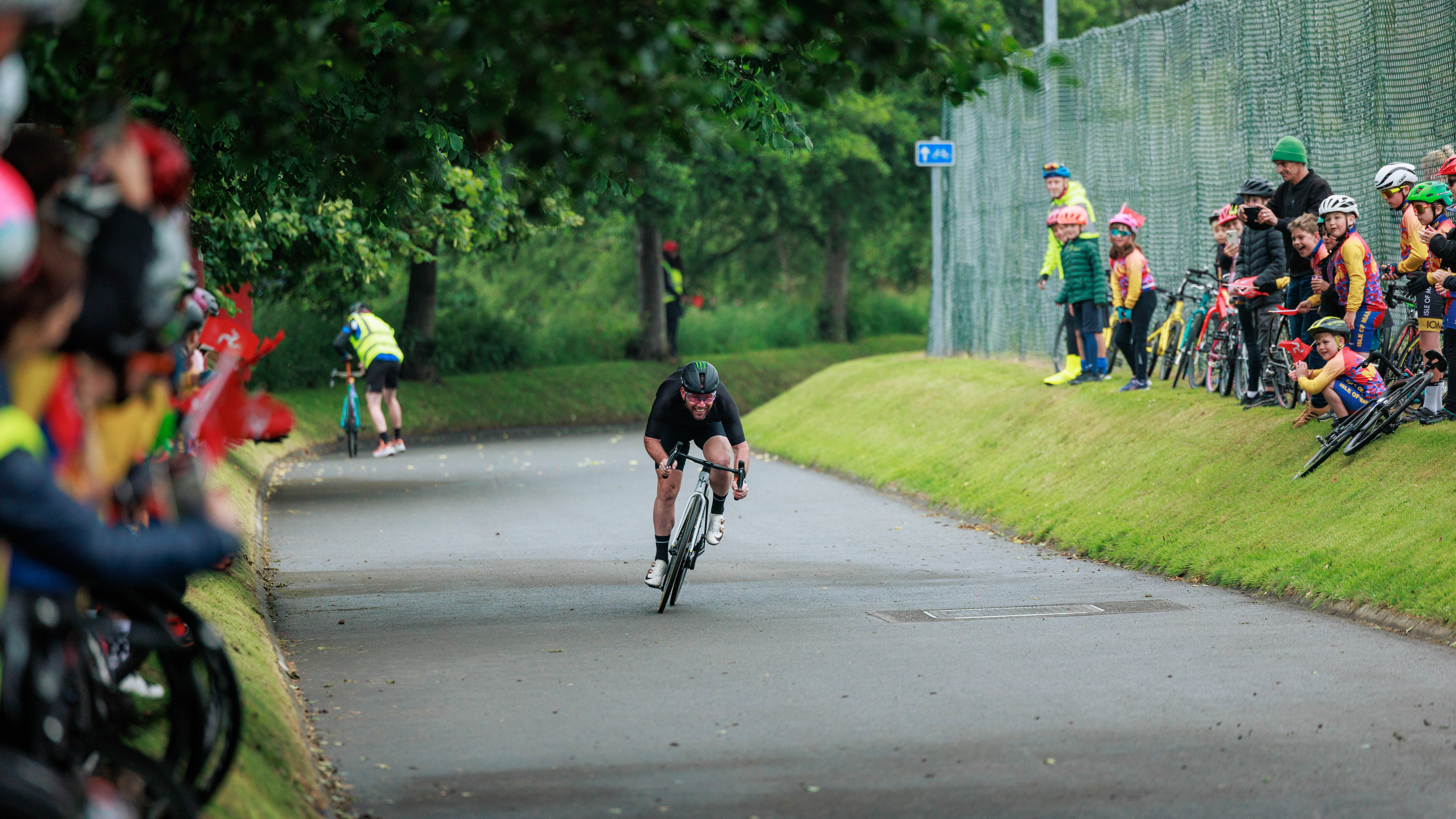 The Manxman completed a timed lap of the 0.6 mile (1km) circuit