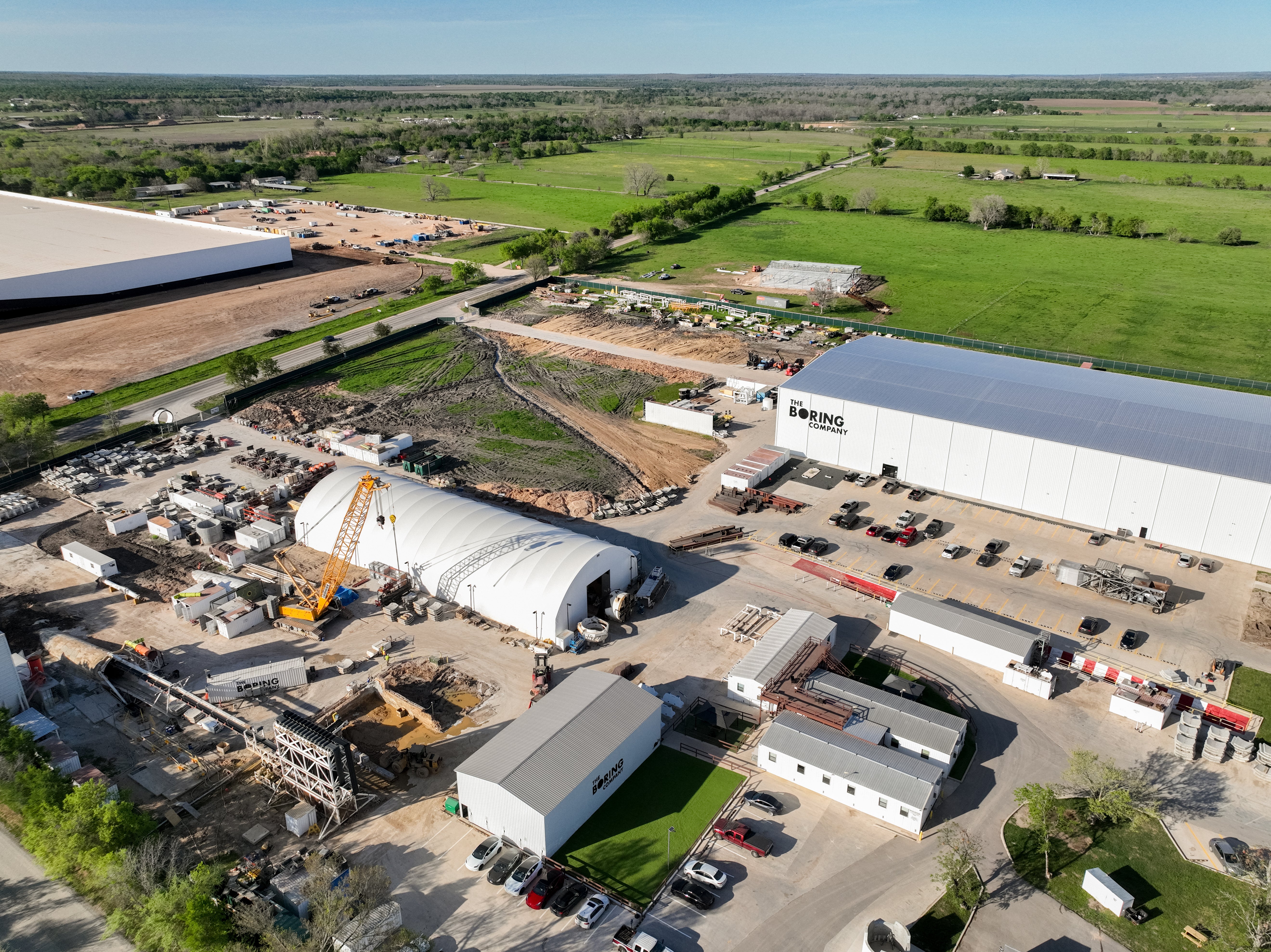 An aerial view taken in 2023 of Elon Musk’s Snailbrook community under construction in Bastrop County, Texas