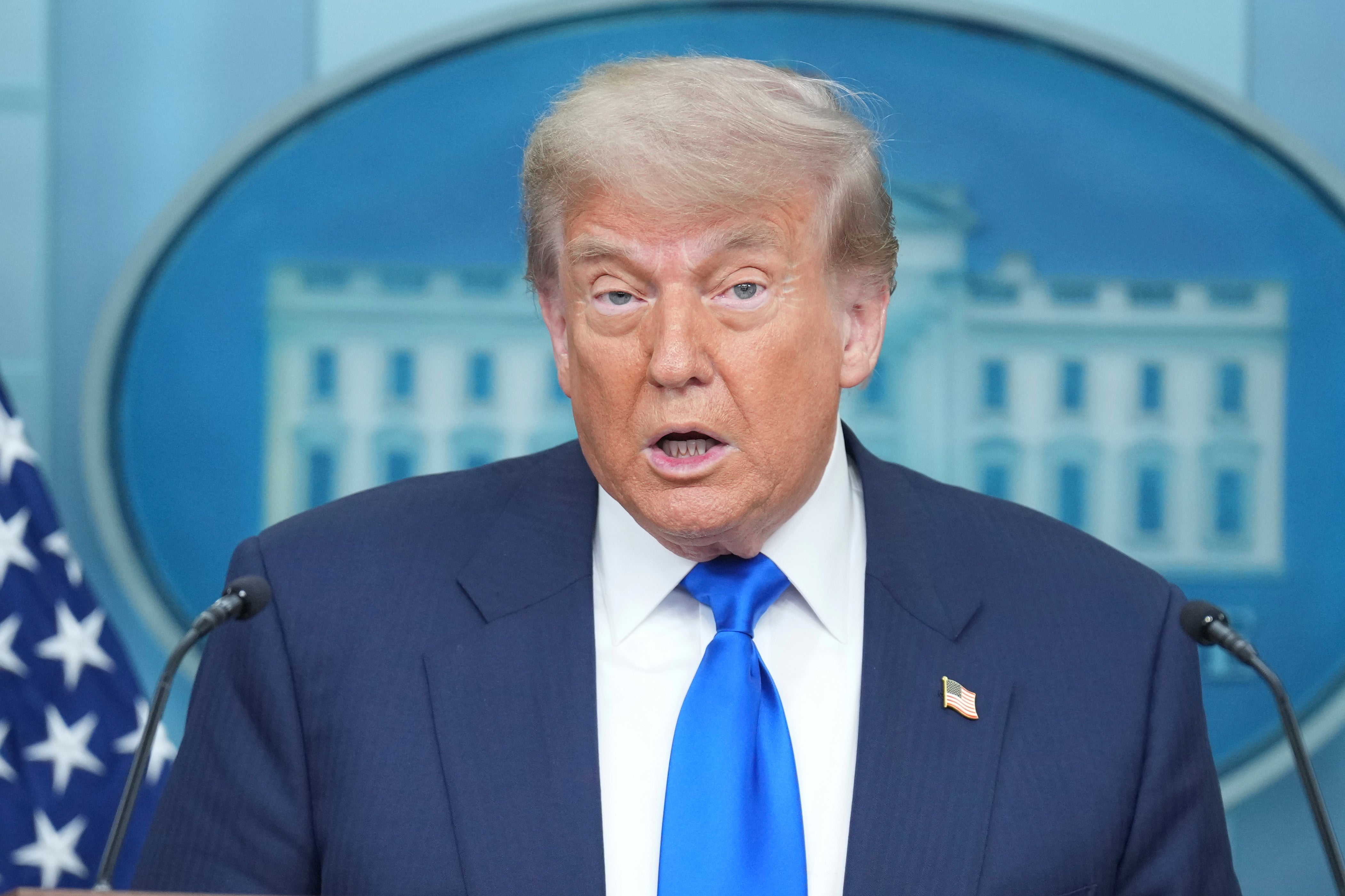 President Donald Trump holds a rare White House briefing room press conference to tout victory after the U.S. Supreme Court on Friday reined in the power of federal judges to grant nationwide injunctions against presidential orders.