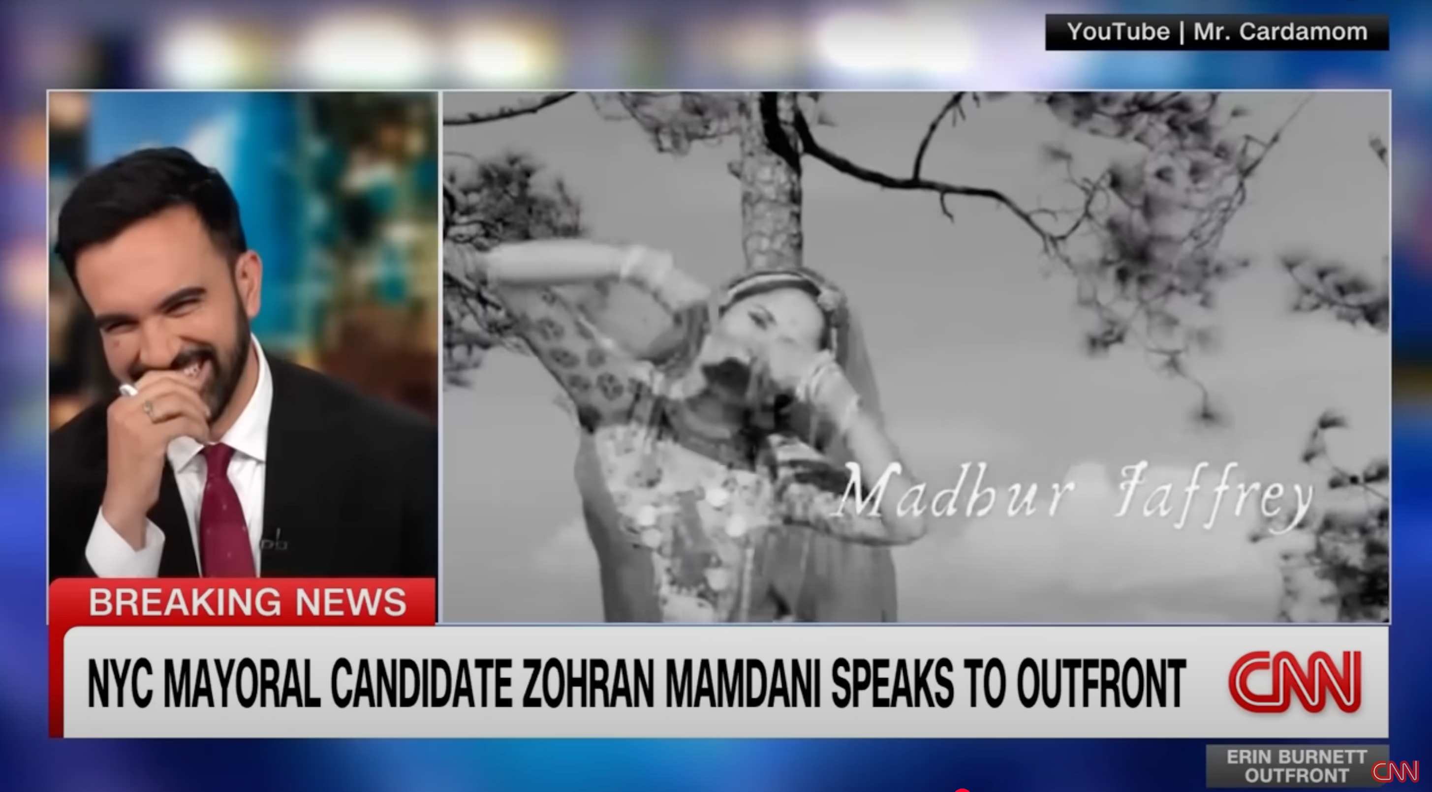 Mamdani tried to laugh it off while watching his music video on CNN.
