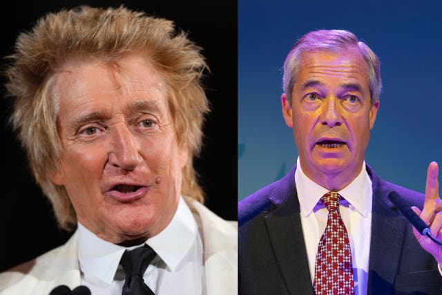 <p>Rod Stewart and Nigel Farage</p>
