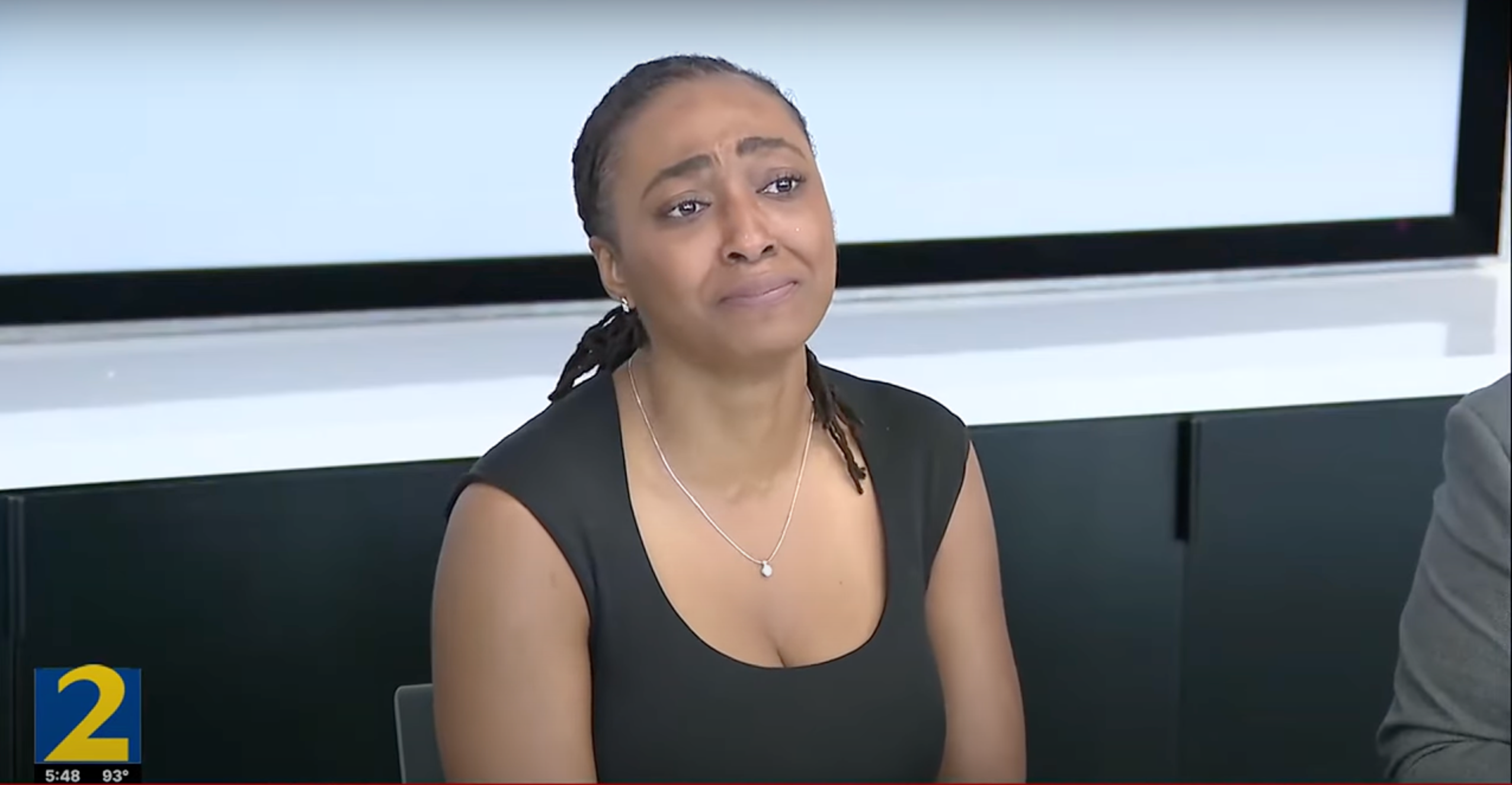 Tabitha Turner broke down as she described the exchange during a news conference Wednesday beside her attorney