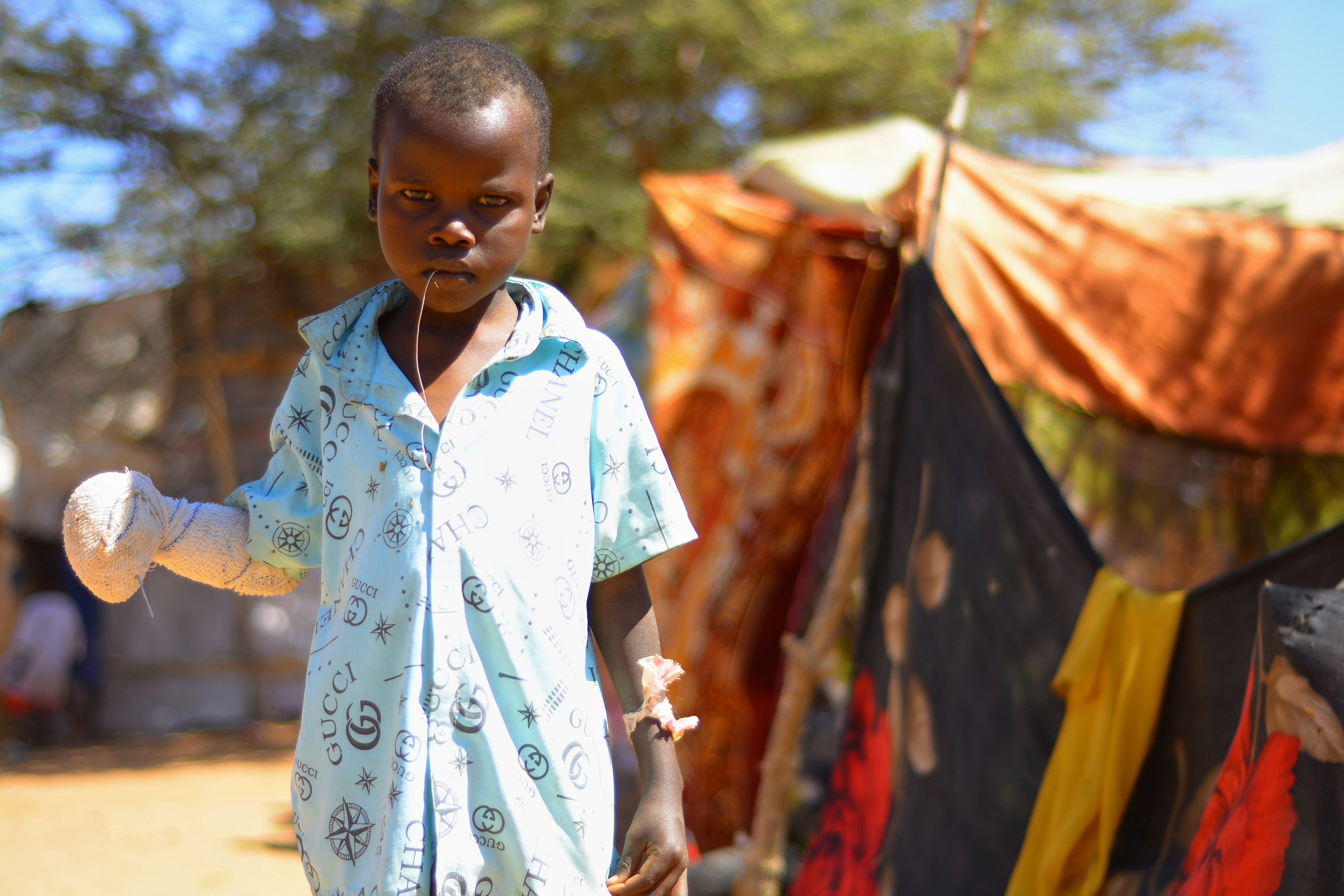 This November 2024 photo provided by the World Food Program shows a young internally displaced person at the ZamZam camp in El Fasher, North Darfur state, Sudan