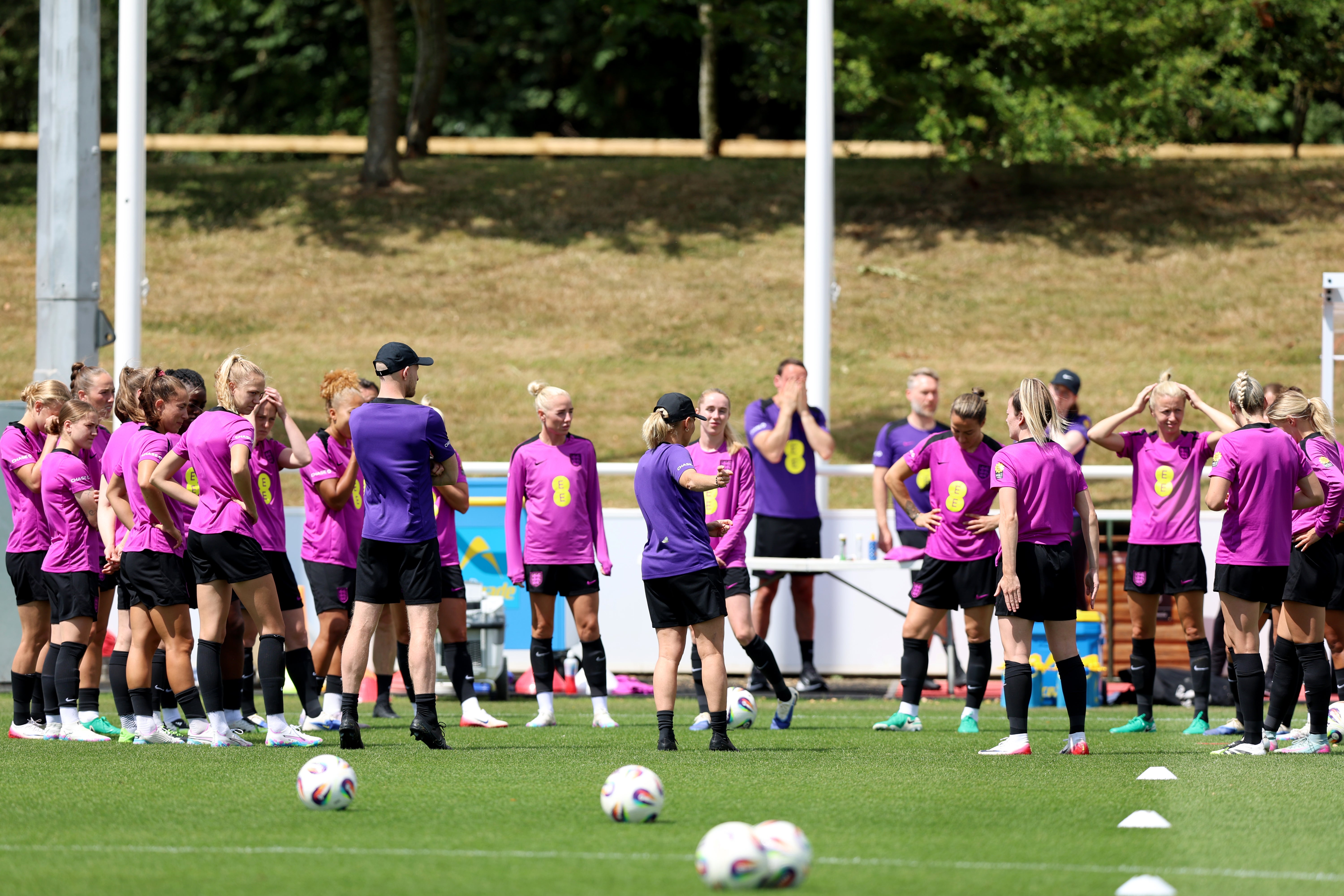 England have been training ahead of their final friendly before Euro 2025