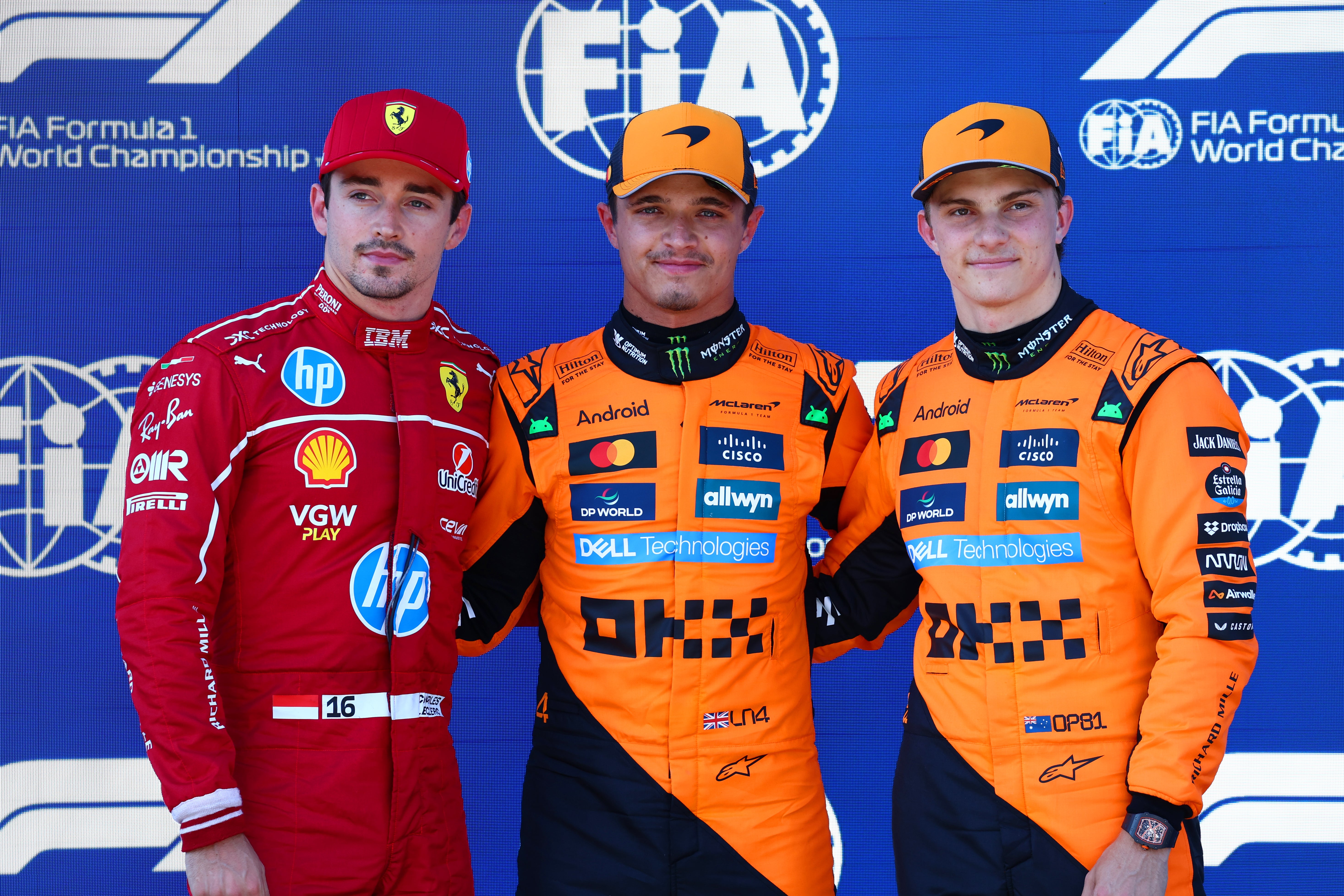 Norris beat Charles Leclerc and Oscar Piastri to pole