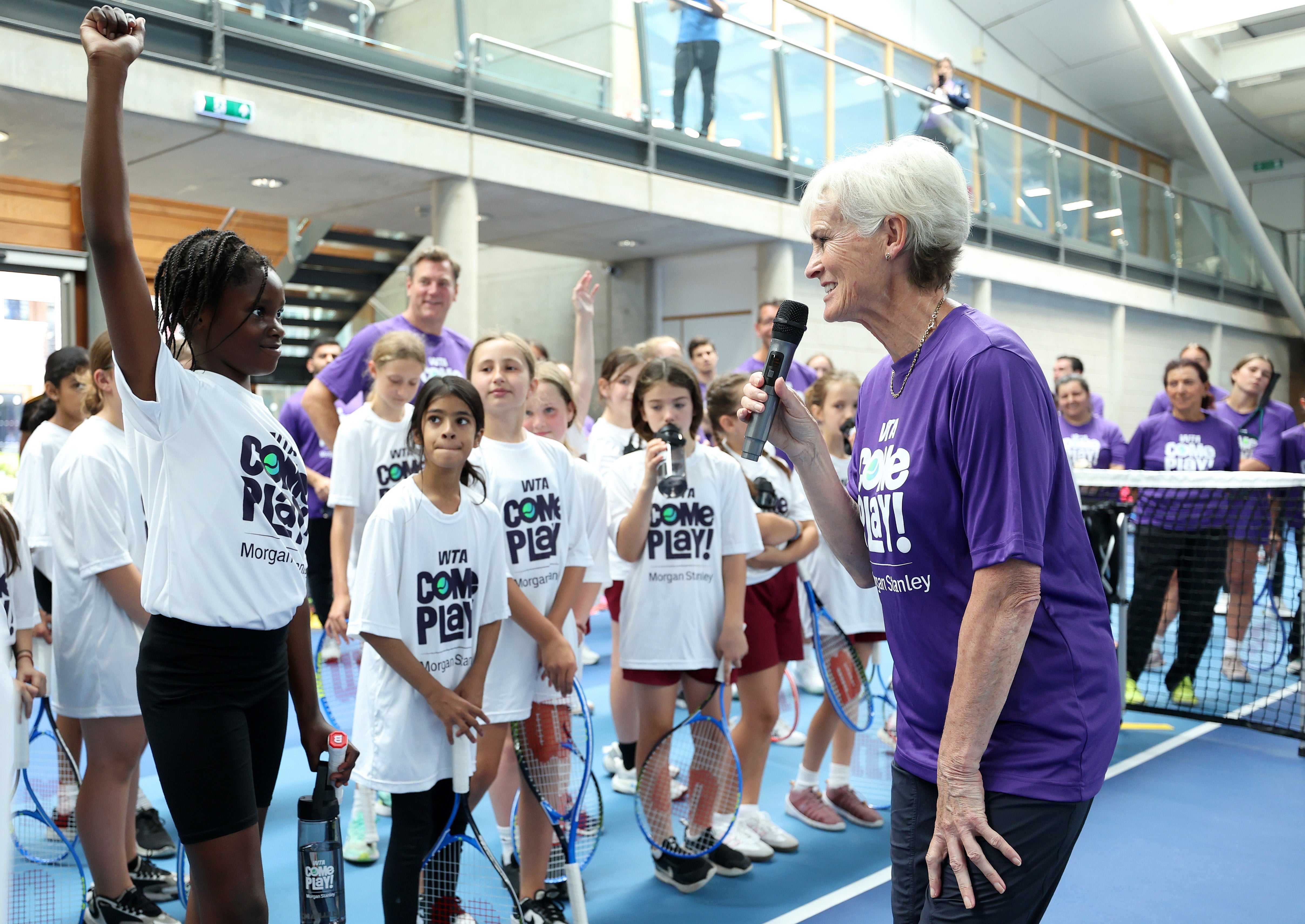 Judy Murray led the WTA Come Play session