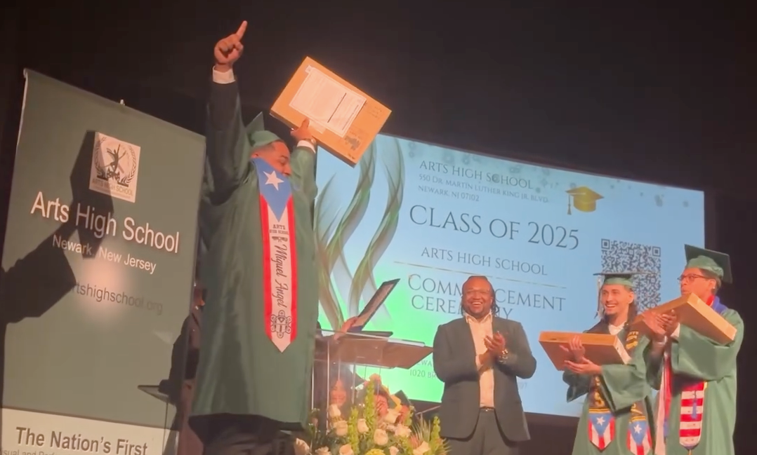 Moment high school graduate gets dream job offer mid ceremony