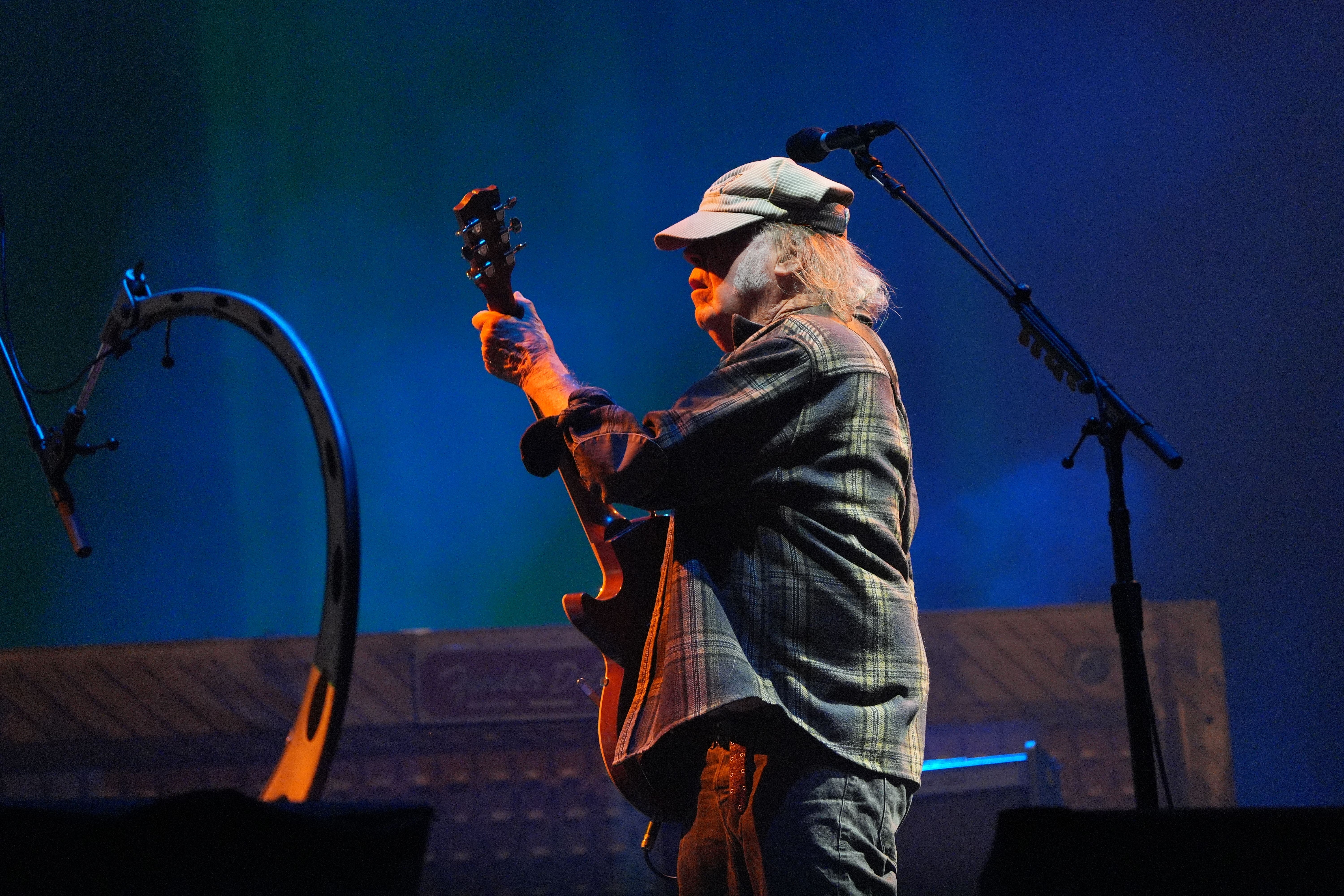 Neil Young headlined the Pyramid Stage on Saturday (Yui Mok/PA)